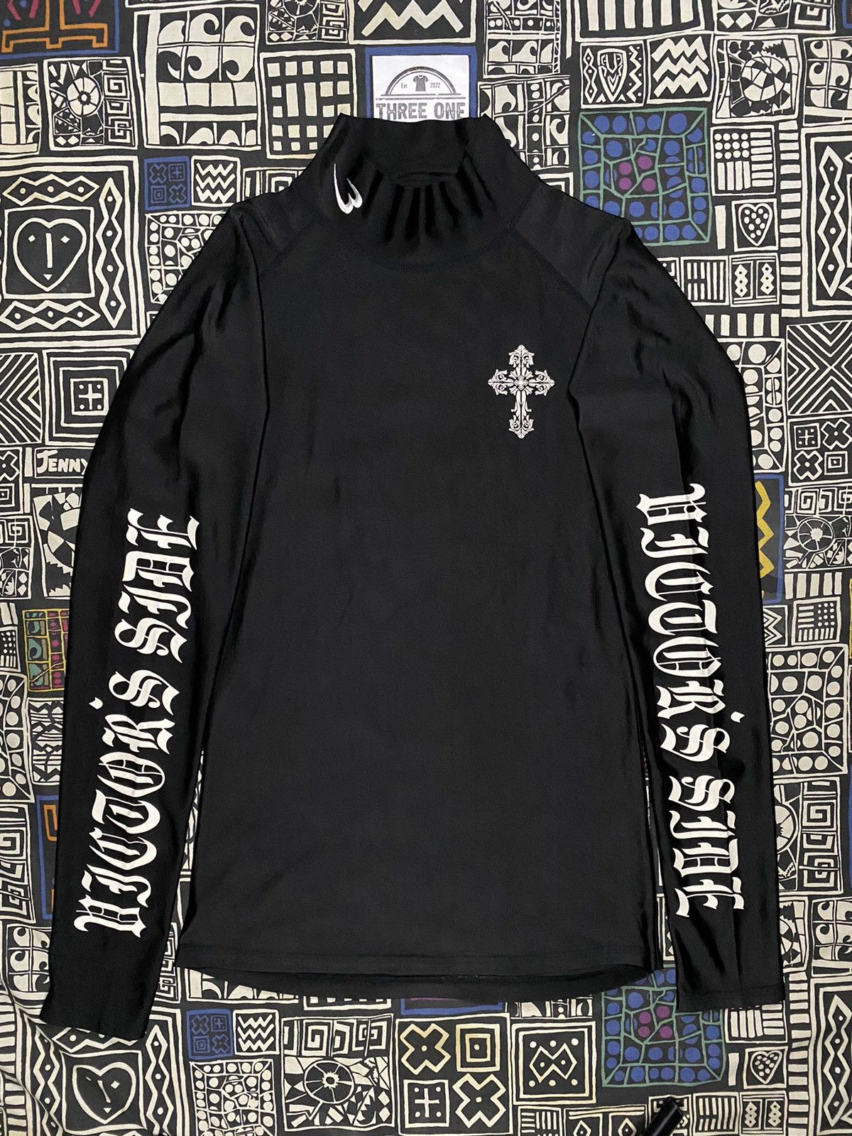 14th Addiction × Japanese Brand × Le Grande Bleu (L.G.B.) Body Maker Chrome Cross Polyster Longsleeve T shirt Size US S / EU 44-46 / 1 - 3 Thumbnail