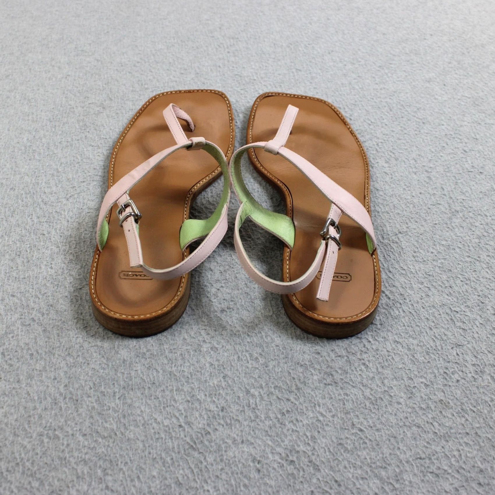 Coach Coach Sandals Women Size 8 Pink Leather Thong Ankle Strap Italy Quiet Luxury Y2K Size US 8 / IT 38 - 7 Thumbnail