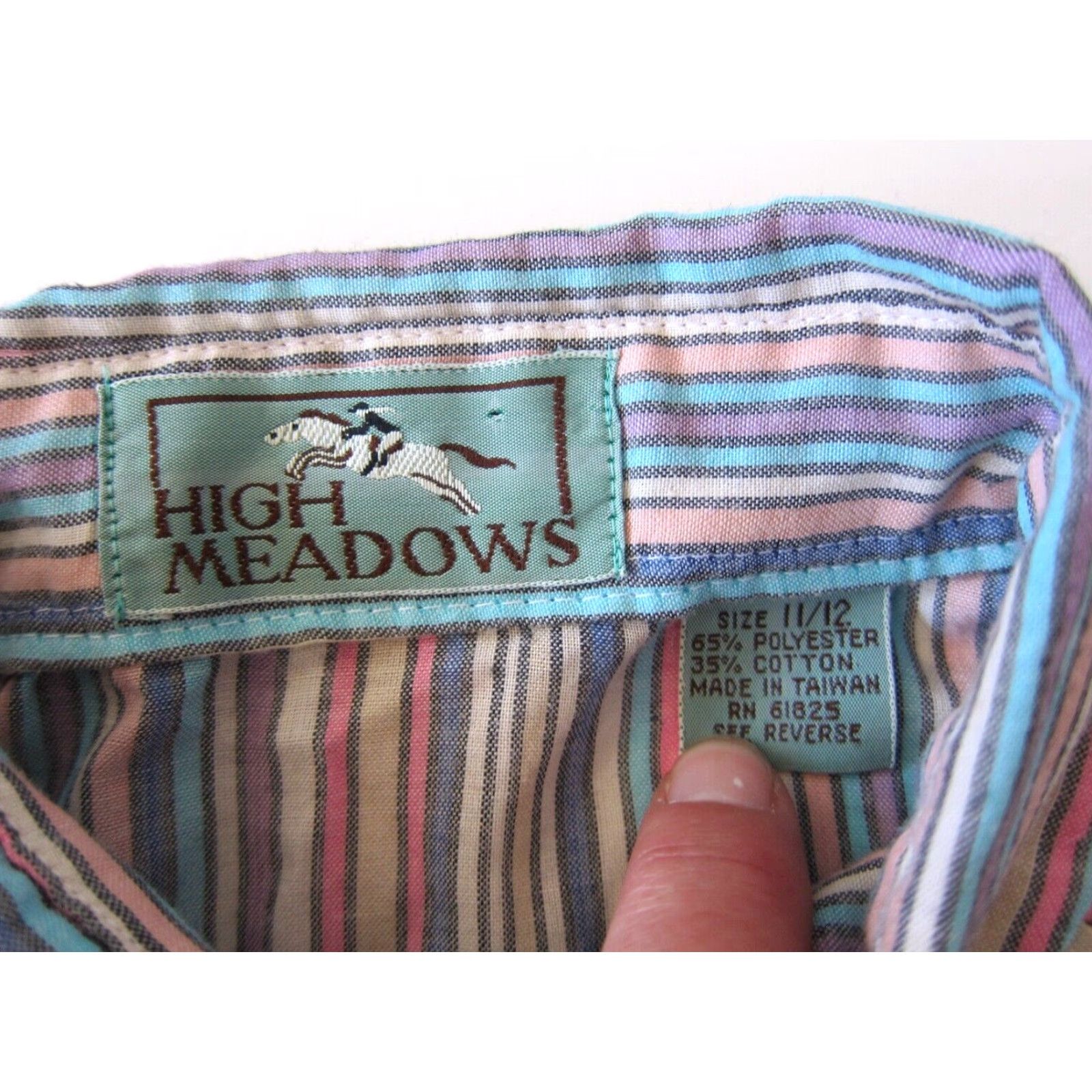 Vintage VINTAGE High Meadows Blouse Shirt Pink Stripe Long Sleeve Button M-L Womens Size M / US 6-8 / IT 42-44 - 4 Thumbnail