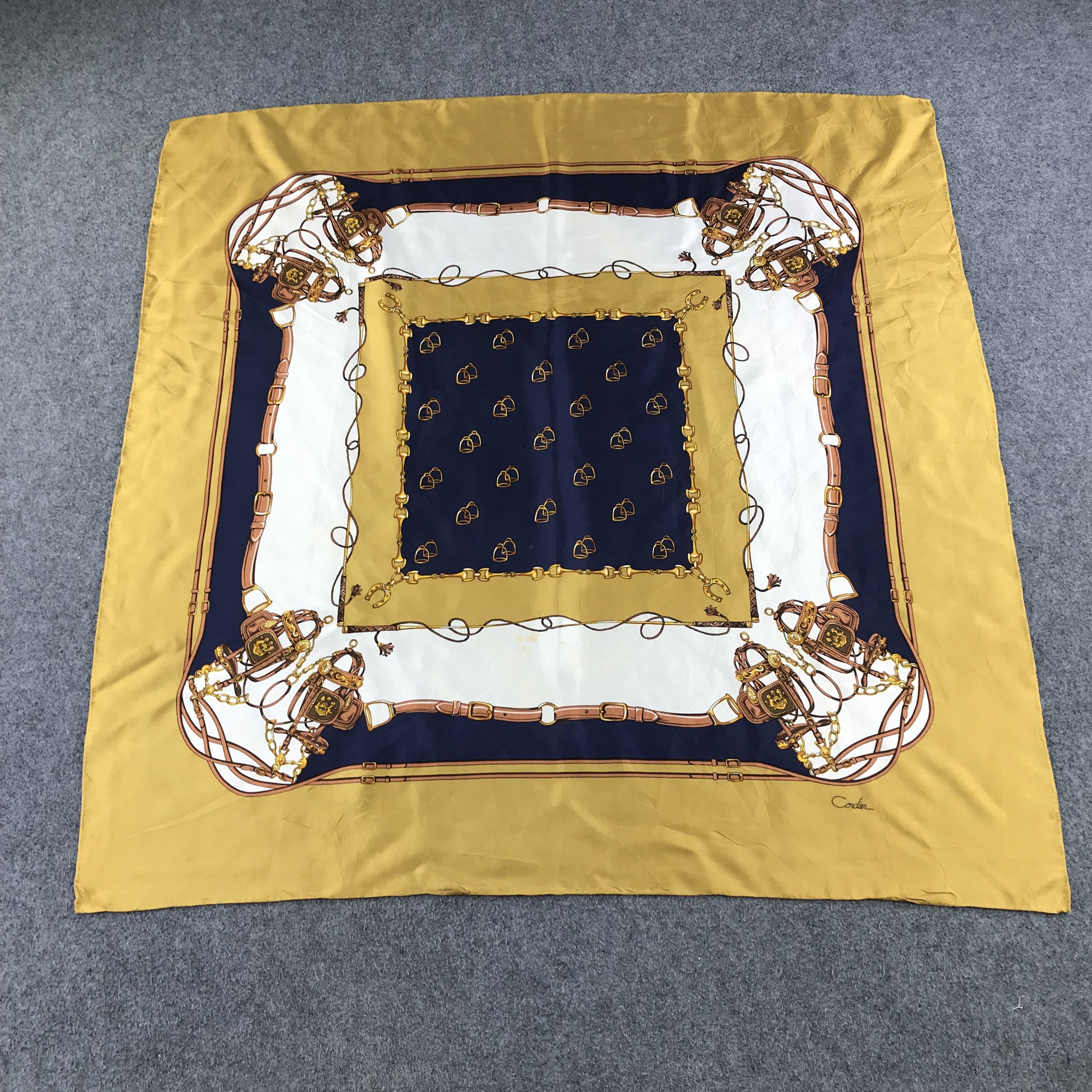 Vintage Vintage Cordier Hand Rolled Silk Scarf M128 Size ONE SIZE - 2 Thumbnail