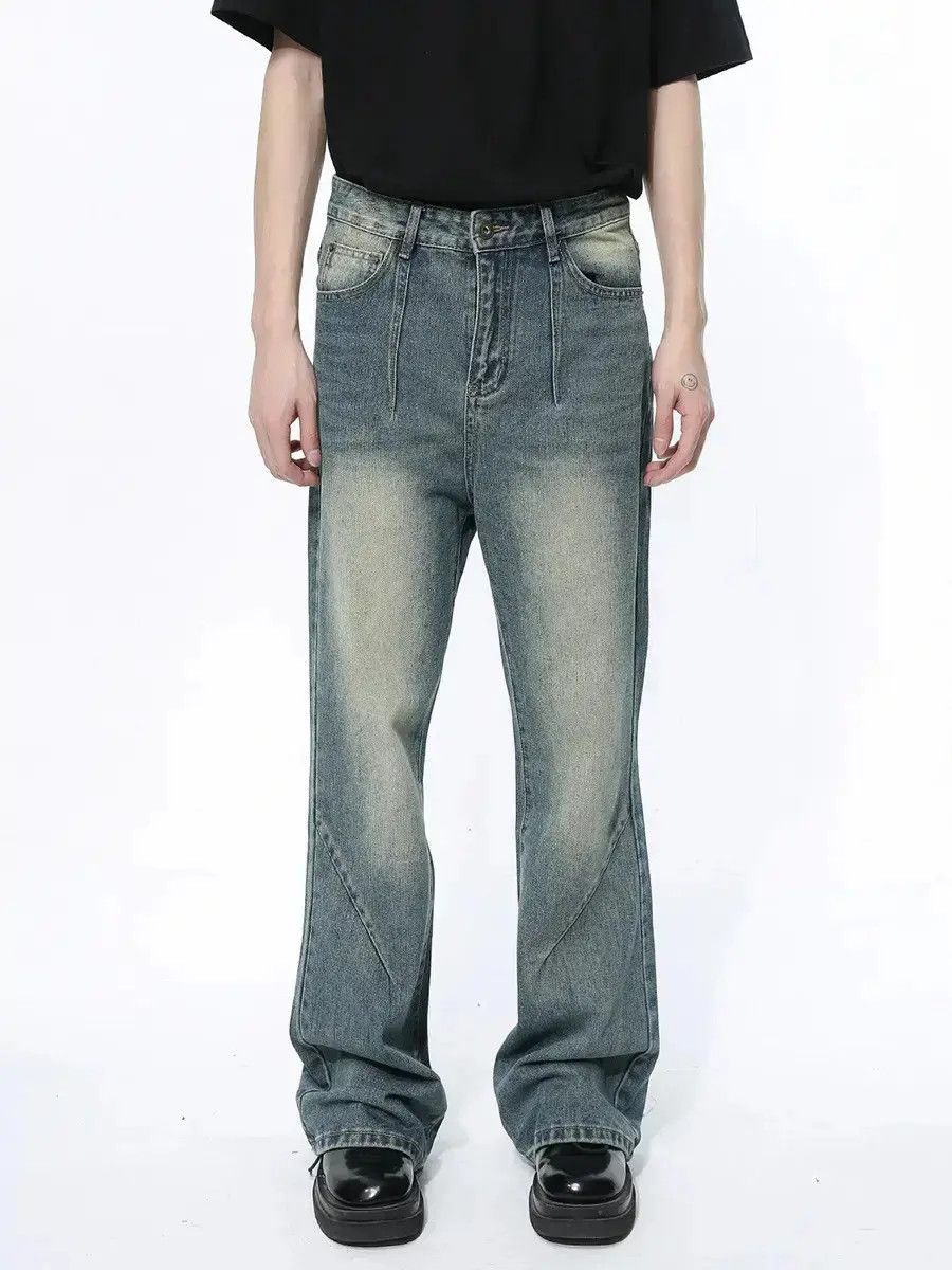 Japanese Brand Retro loose straight leg micro flared jeans Size US 32 / EU 48 - 6 Thumbnail