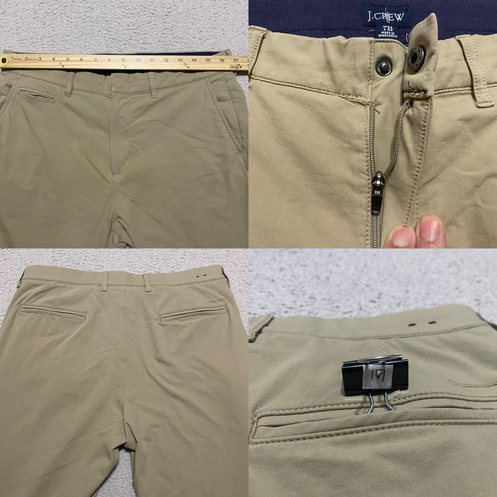 J.Crew J.CREW Pants Beige Chino Straight Stretch Mens 33x32 Casual Business Jeans Regular Front Pocket Size US 33 - 8 Thumbnail