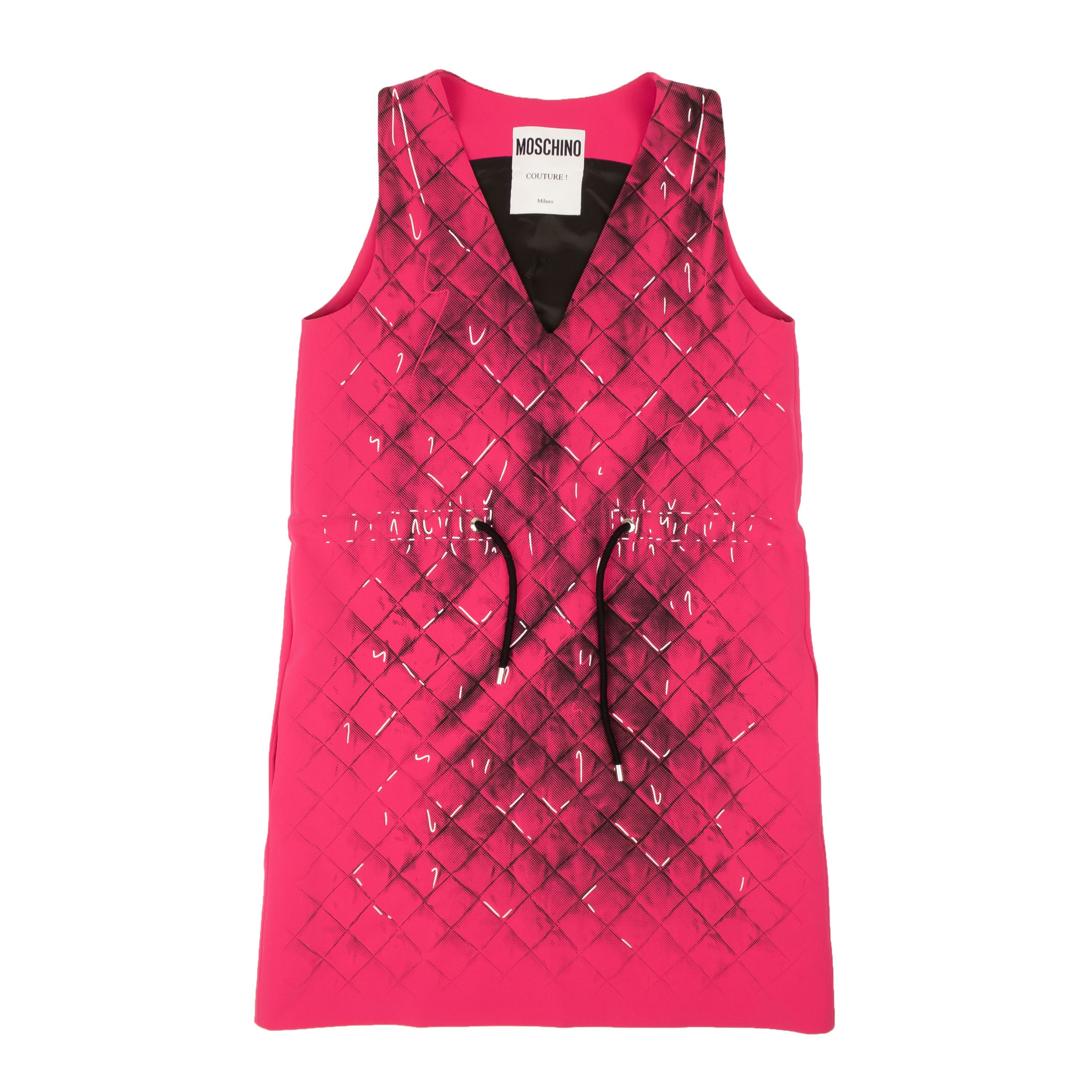 image of Jeremy Scott x Moschino New Pink Sleeveless Drawstring Dress Size 4/38 $1325, Women's