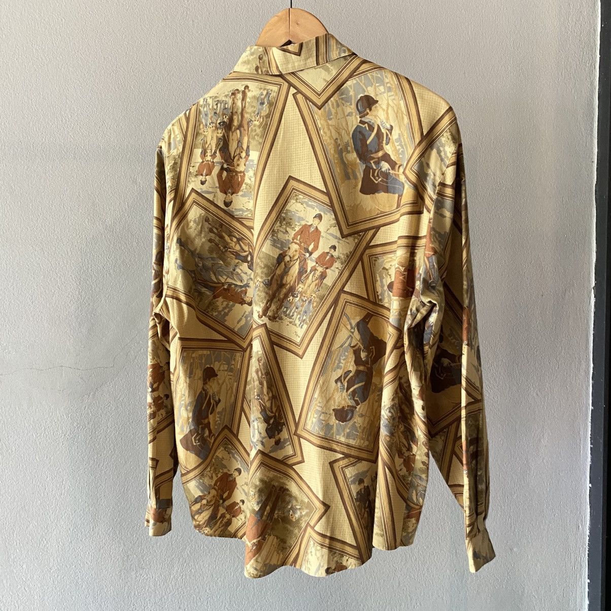 Burberry Burberry Vintage gold Equestrian Print Shirt Size L / US 10 / IT 46 - 4 Thumbnail