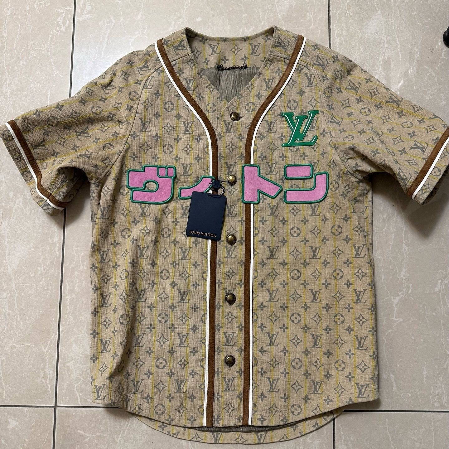Louis Vuitton Louis Vuitton x Nigo Monogram Baseball Jersey Size S Size US S / EU 44-46 / 1 - 1 Thumbnail