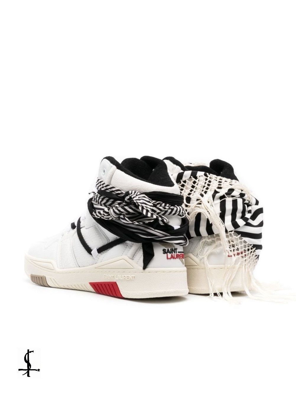 Saint Laurent Paris Saint Laurent Smith bandana-detail high-top Sneakers Size US 9 / EU 42 - 1 Thumbnail