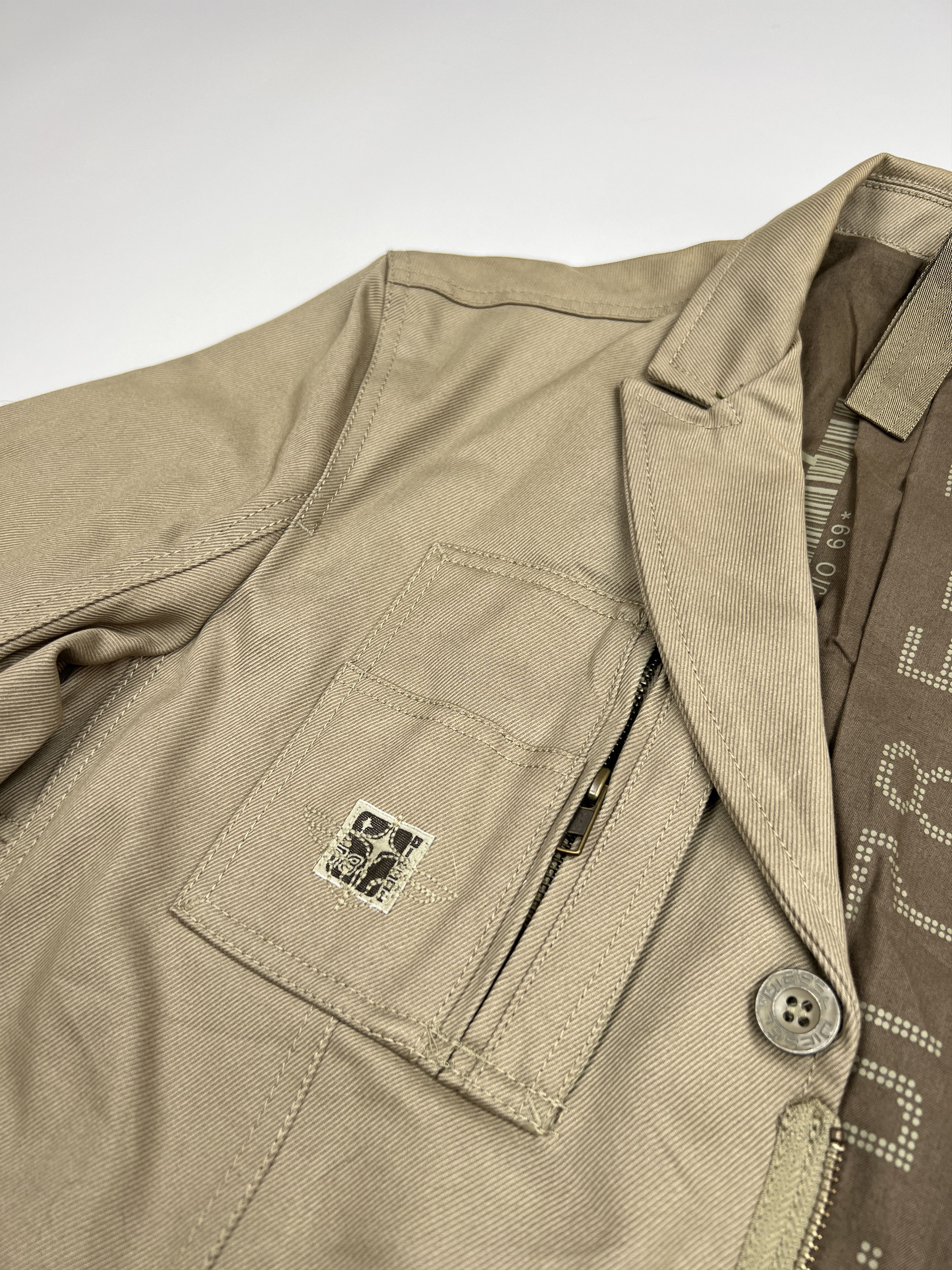 Diesel × Vintage Vintage Diesel Workwear Military Style Blazer Khaki Size US XL / EU 56 / 4 - 9 Thumbnail