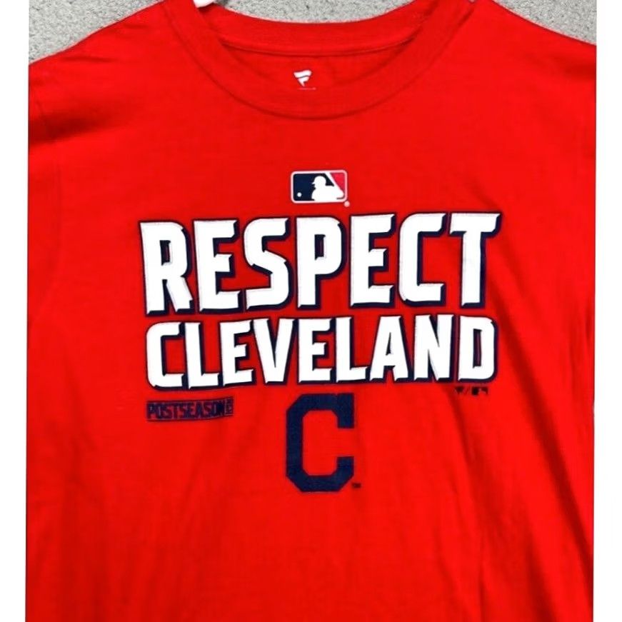 Vintage Fanatics Cleveland Guardians T-Shirt Mens M Red MLB Postseason Respect Tee Size US M / EU 48-50 / 2 - 2 Thumbnail