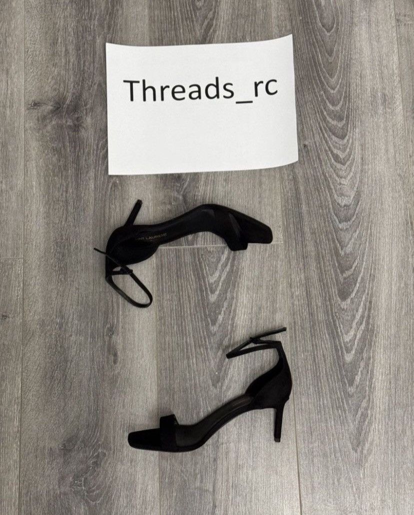 Saint Laurent Paris Saint Laurent Black Velvet Sandals Size US 7 / IT 37 - 5 Thumbnail