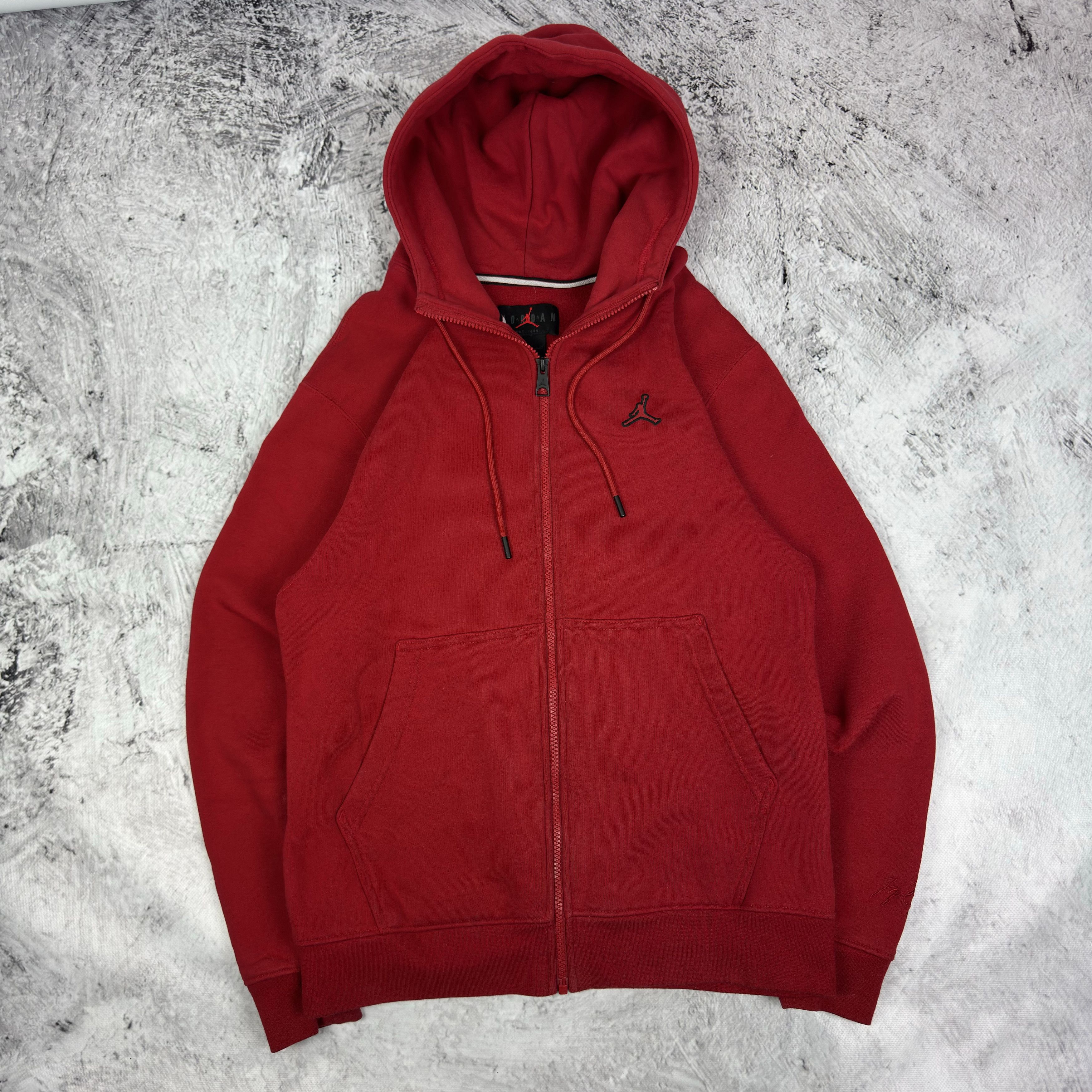 Jordan Brand Air Jordan Essential Men Red Cotton Fleece Full Zip Hoodie S Size US S / EU 44-46 / 1 - 1 Thumbnail