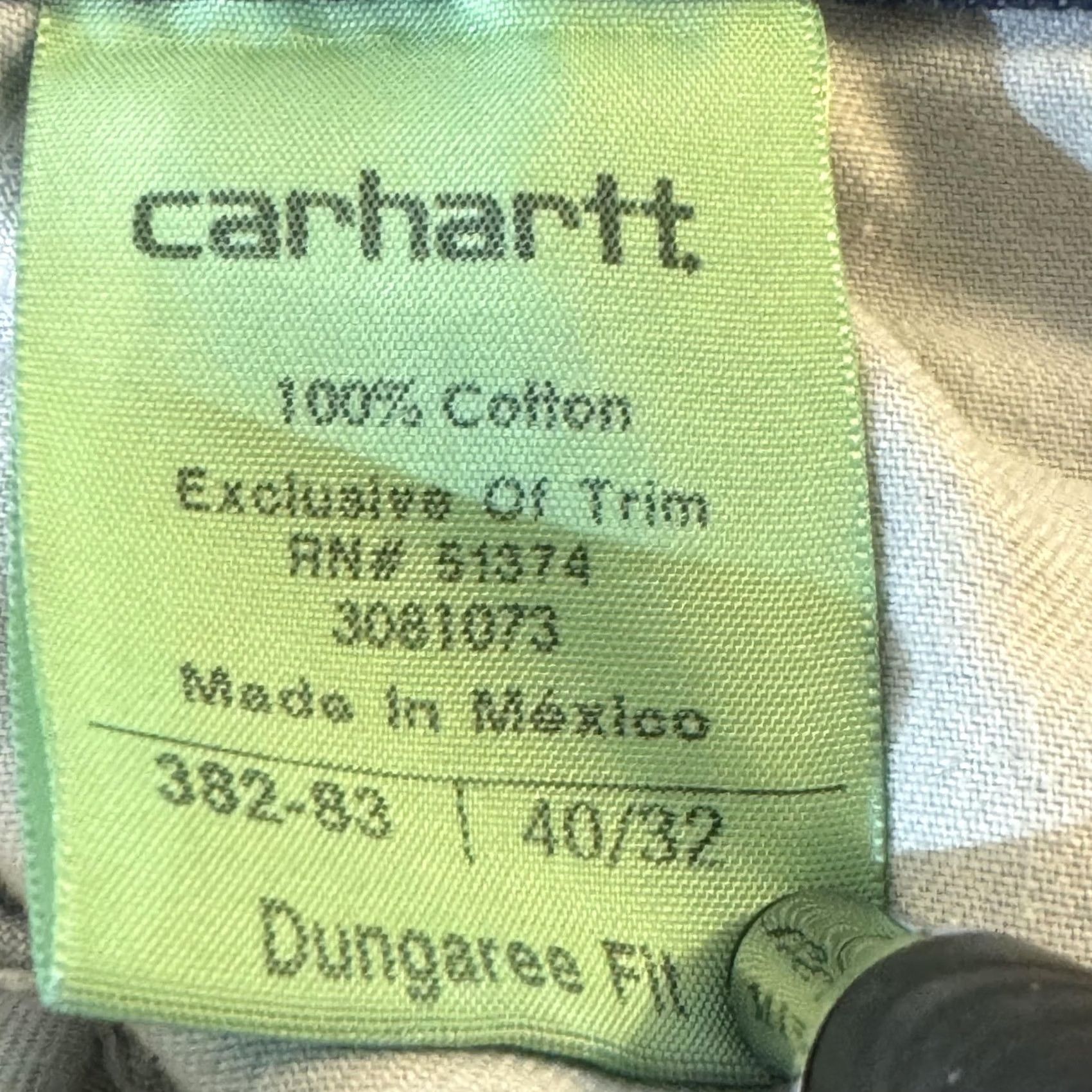 Carhartt VINTAGE Carhartt Jeans Mens 40x32 Blue Dungaree Fit Carpenter Denim Work Utility Zip Fly Size US 40 / EU 56 - 4 Thumbnail