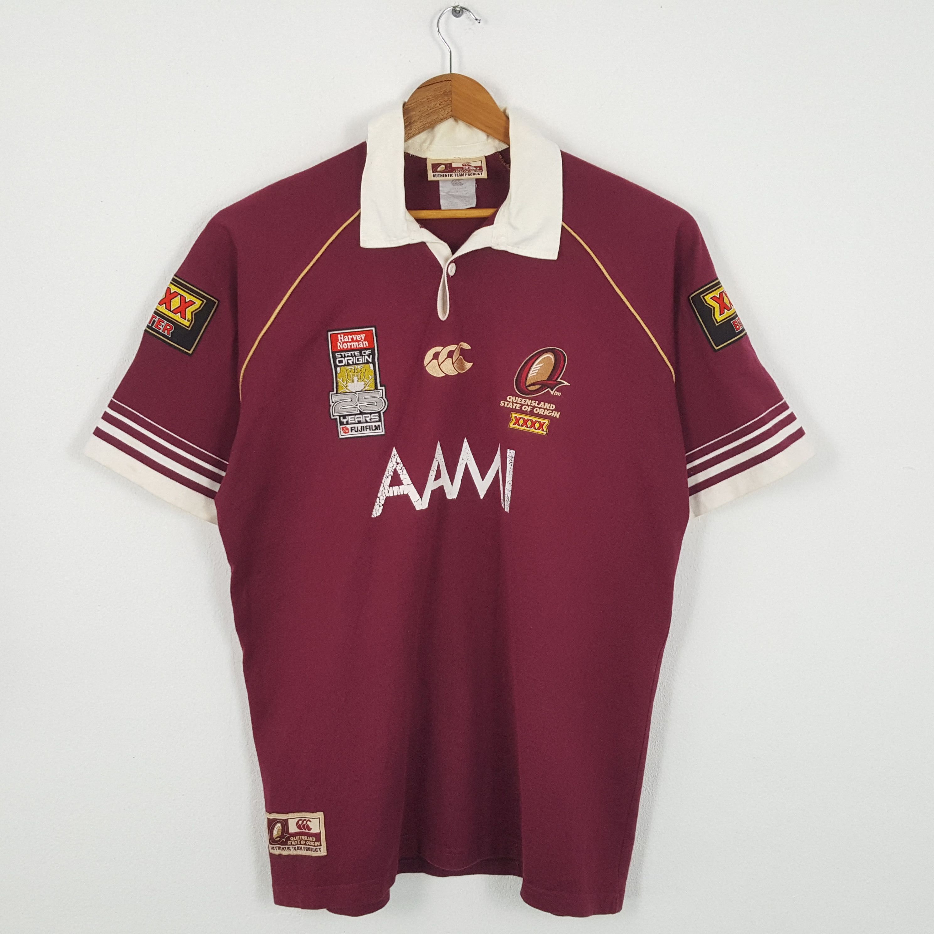 image of Canterbury Of New Zealand x Vintage Queensland Canterburry Rugby Club Polos in Maroon (Size 2XL)