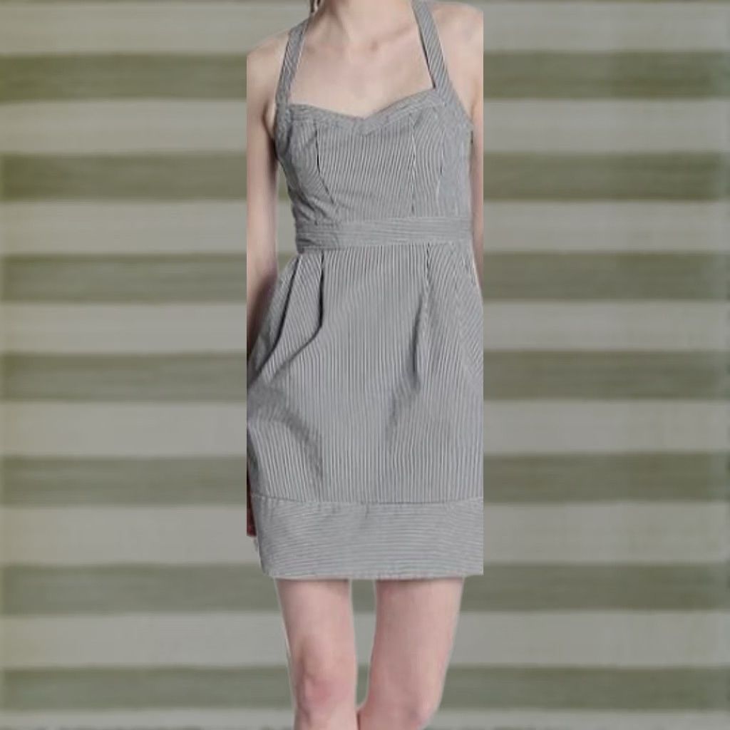 Nanette Lepore Nanette Lepore Runaway Cotton Pique Striped Sleeveless Dress Sz 12 Size XL / US 12-14 / IT 48-50 - 1 Thumbnail