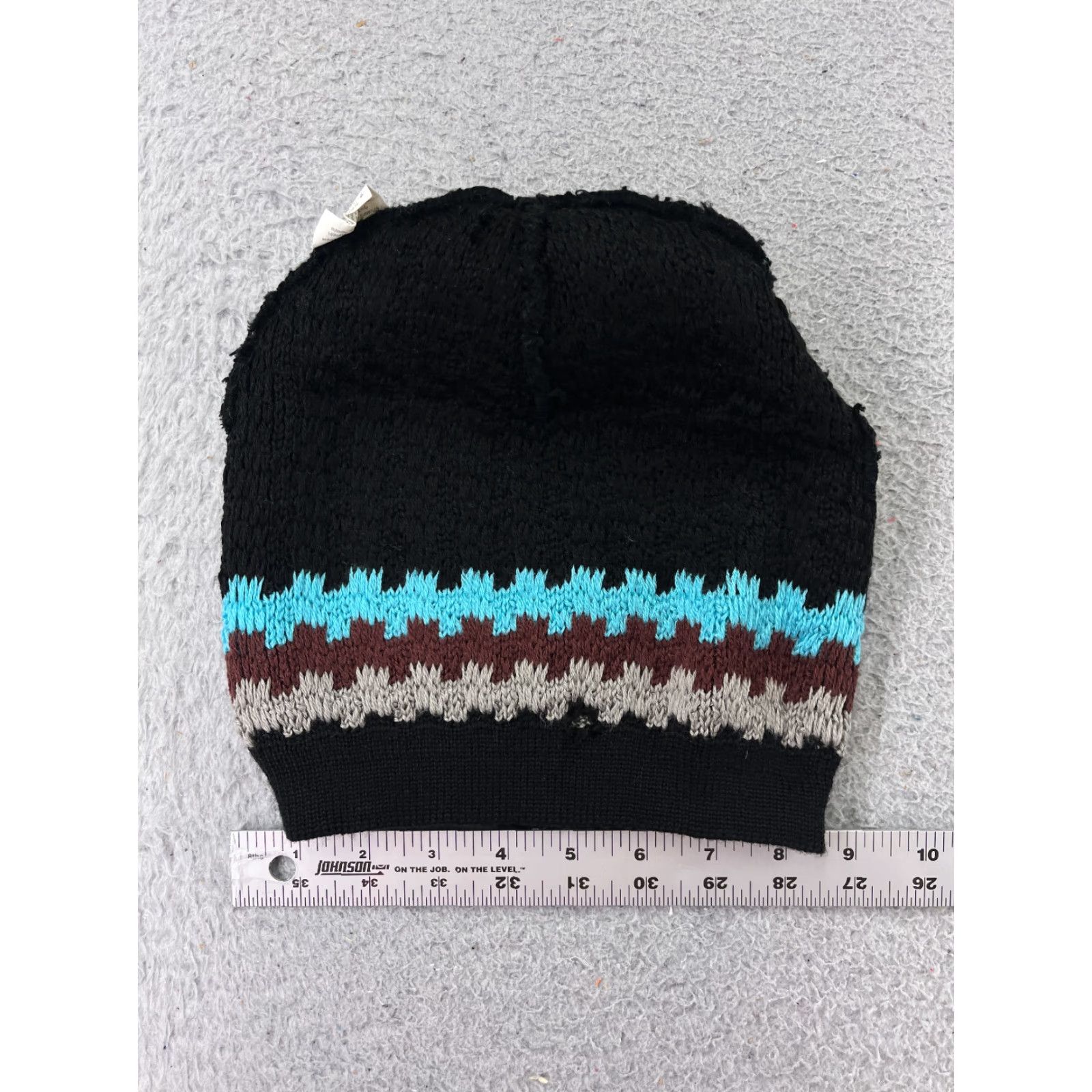 Burton Burton Beanie Adult One Size Black Blue Stripe Knit Wool Blend Ski Pom Toque Size ONE SIZE - 6 Thumbnail