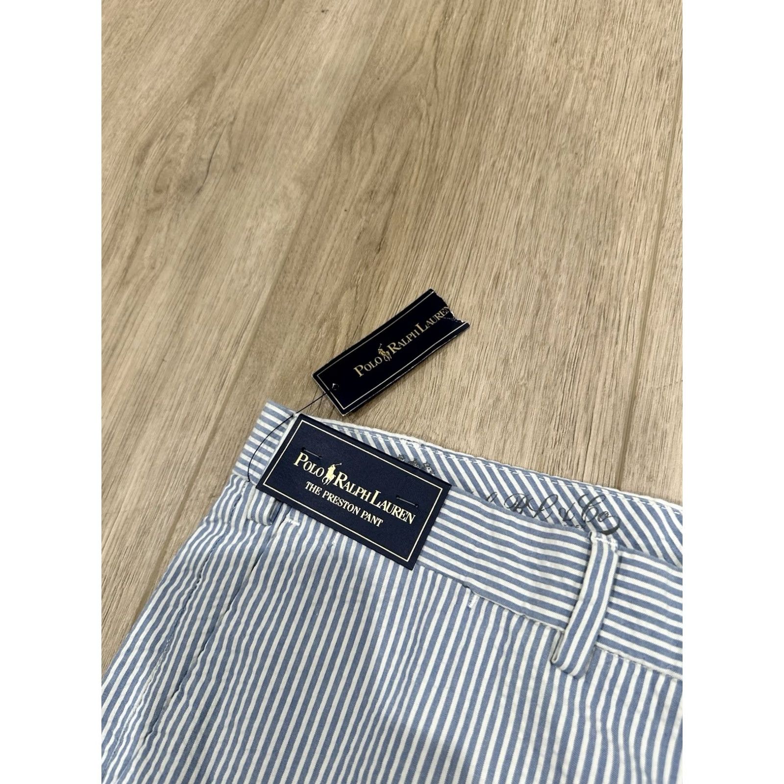 Polo Ralph Lauren NWT Polo Ralph Lauren Preston Pant Mens 38x30 Blue Striped Seersucker Shirt Pants Casual Chino Size US M / EU 48-50 / 2 - 6 Thumbnail