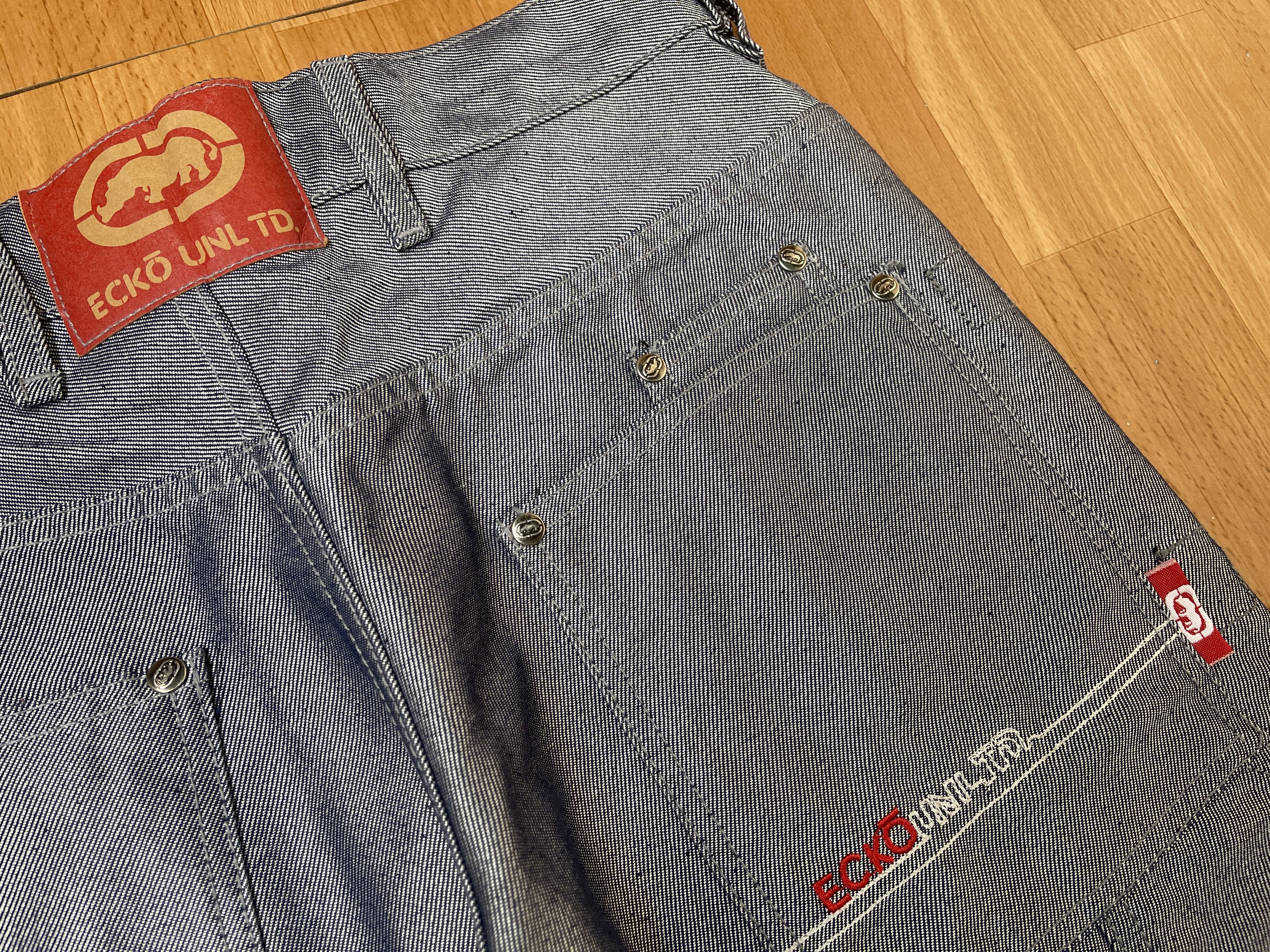 Ecko Unltd. Ecko Unltd jeans, shiny silver metallic vintage baggy Y2K 30 Size US 30 / EU 46 - 6 Thumbnail