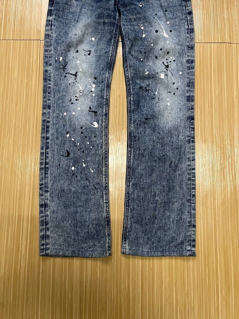 Japanese Brand Japanese Brand Something Edwin Painted Splash Denim Pant Size US 33 - 4 Thumbnail
