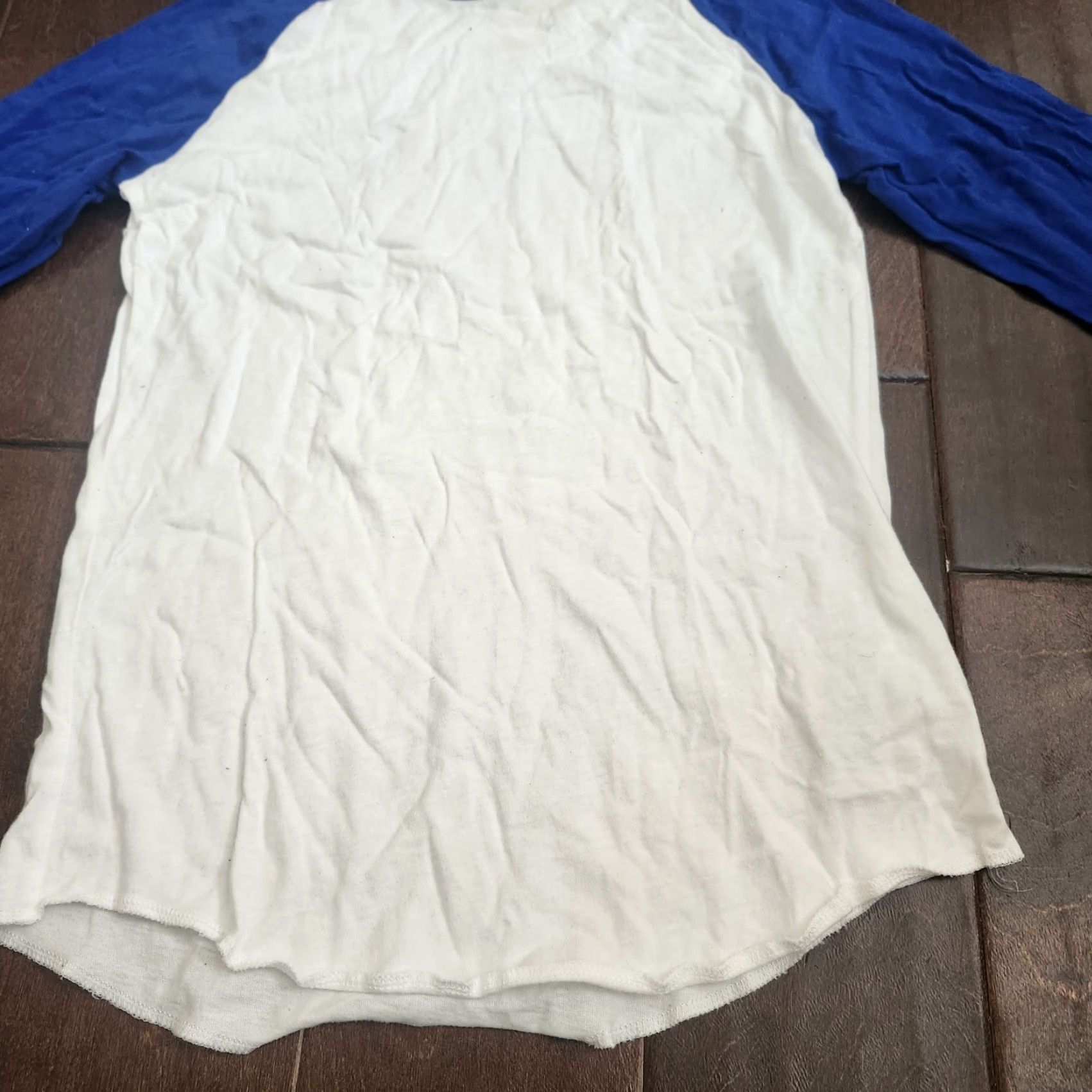 Adidas Adidas T-Shirt Raglan 3/4 Sleeve Mens Junior Medium Blue White Crew Neck Multicolor Cotton Shirt Tee Size US M / EU 48-50 / 2 - 7 Thumbnail