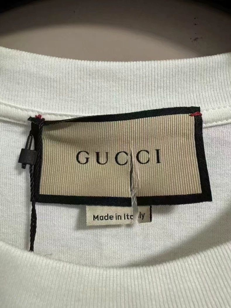 Gucci Gucci Red and green striped slogan short sleeves 2505-Nexta Size US M / EU 48-50 / 2 - 3 Thumbnail