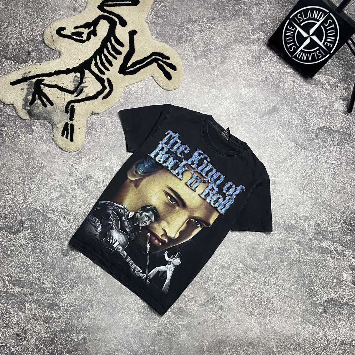 Band Tees Vintage Elvis Presley Overprinted rare 90’s The King tee Size US M / EU 48-50 / 2 - 1 Thumbnail