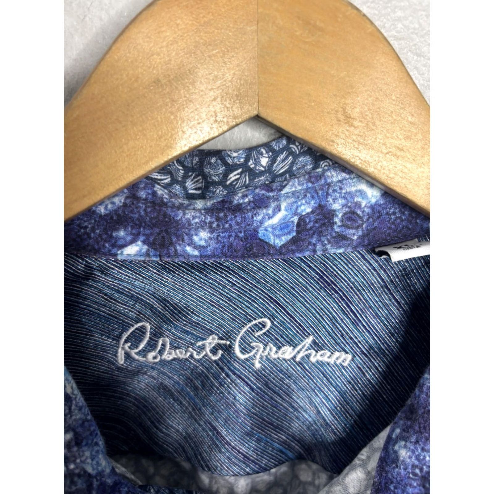 Robert Graham Robert Graham Shirt Mens XL Blue Geometric Pattern Button-Down Long Sleeve Classic Fit Size US XL / EU 56 / 4 - 3 Thumbnail
