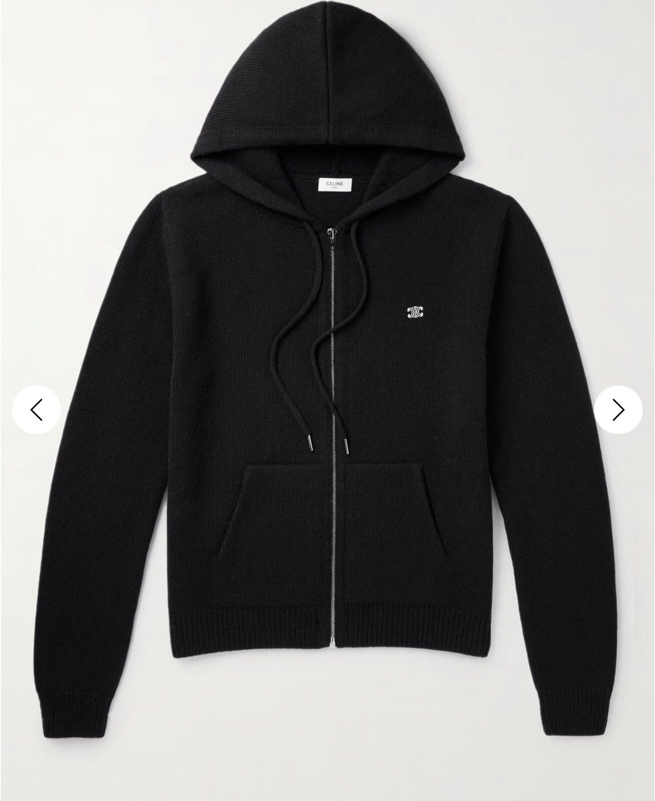 Celine CELINE HOMME Knitted Wool and Cashmere-Blend Hoodie Size US M / EU 48-50 / 2 - 1 Thumbnail