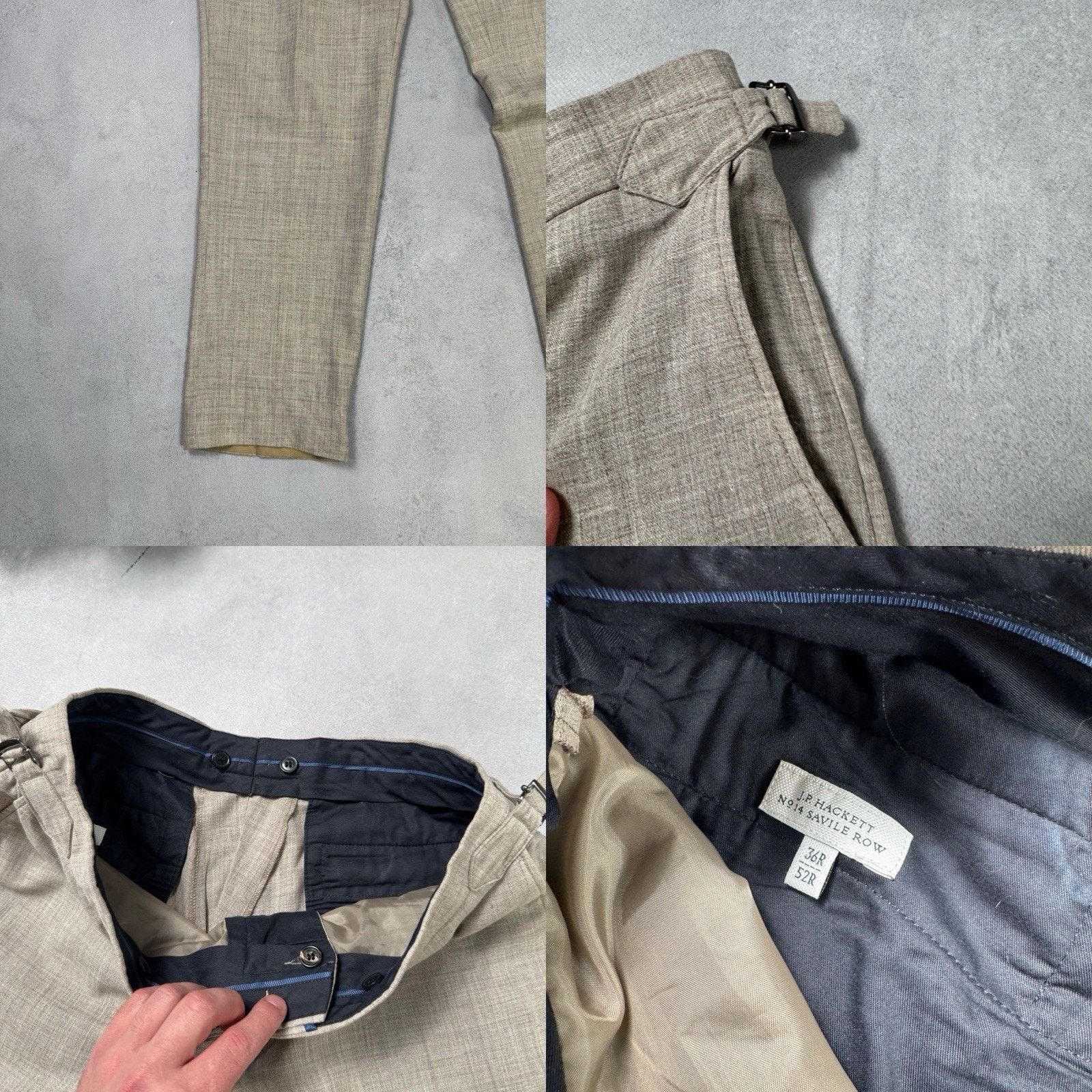 Hackett J.P. Hackett 14 Savile Raw Loro Piaba Ink Suit Men 42r/52r Size 42R - 21 Thumbnail
