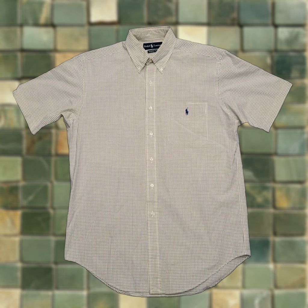 Ralph Lauren Ralph Lauren Shirt Men M Yellow Blue Check Classic Short Sleeve Pony Casual Size US M / EU 48-50 / 2 - 1 Thumbnail