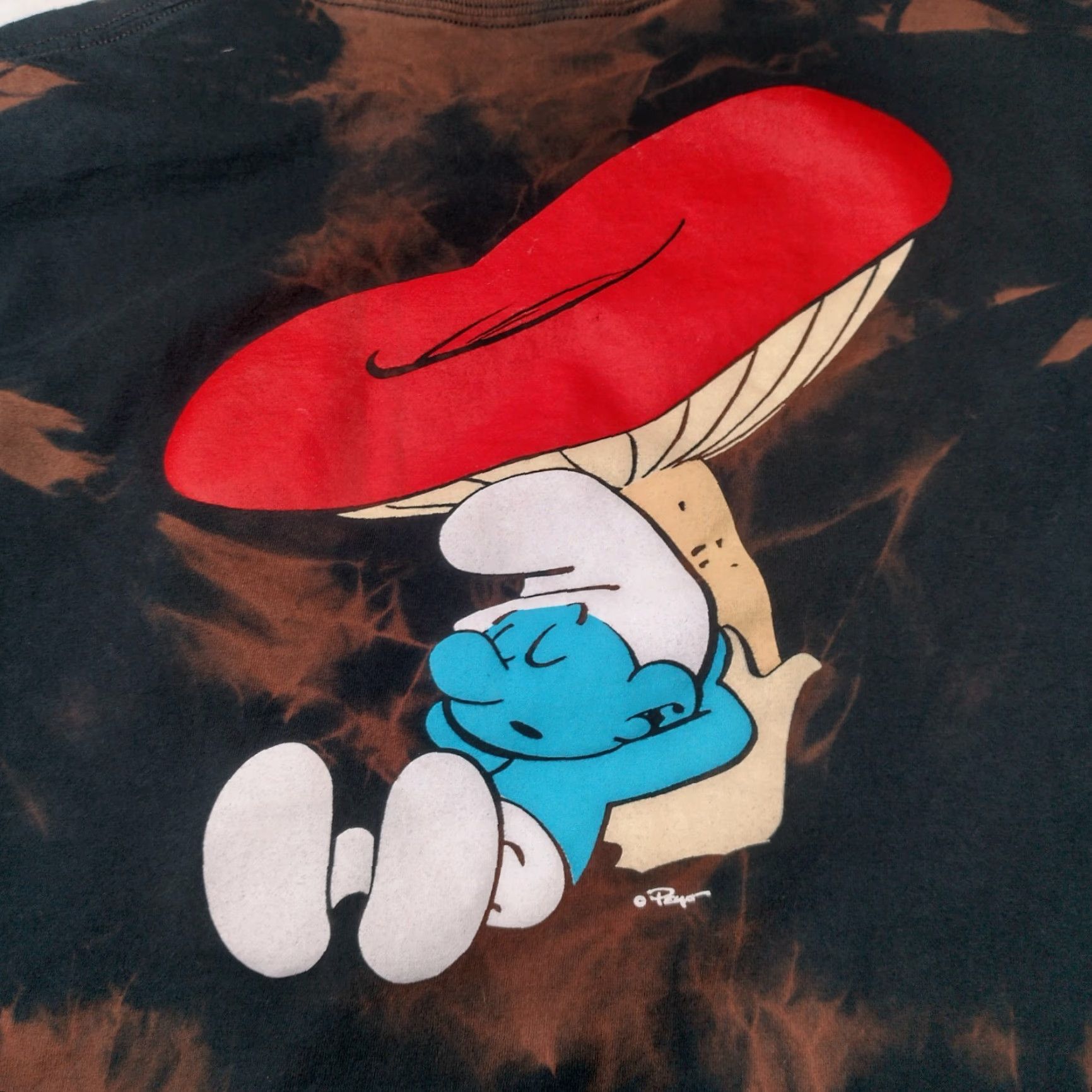 Vintage VINTAGE The Smurfs Shirt Medium Lazy Smurf Black Bleach Dye TV Cartoon Reworked Size US M / EU 48-50 / 2 - 7 Thumbnail