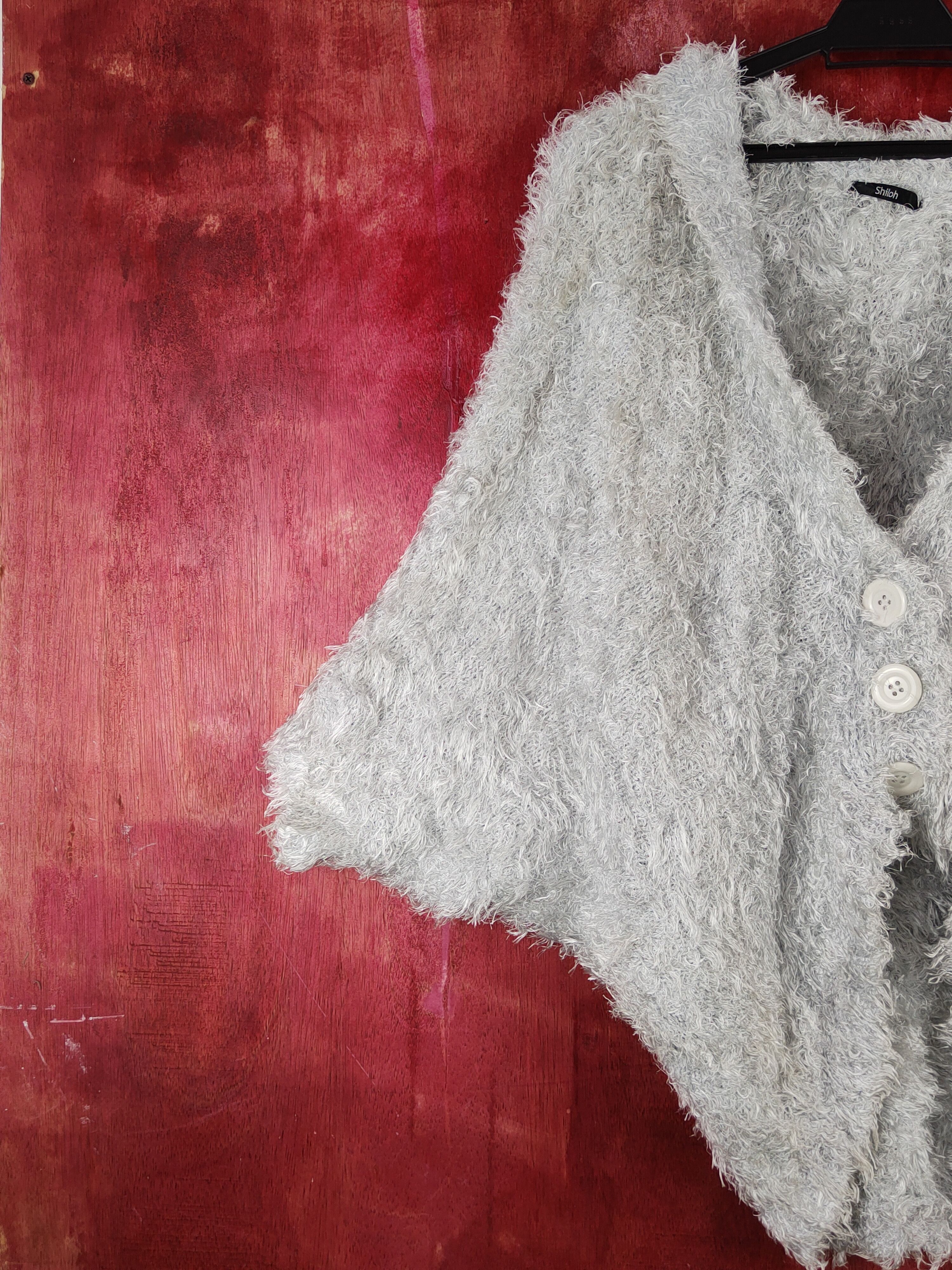 Homespun Knitwear × Japanese Brand × Vintage Shiloh Light Blue Shag Shaggy Fur Mohair Knitwear #S1922 Size US M / EU 48-50 / 2 - 3 Thumbnail