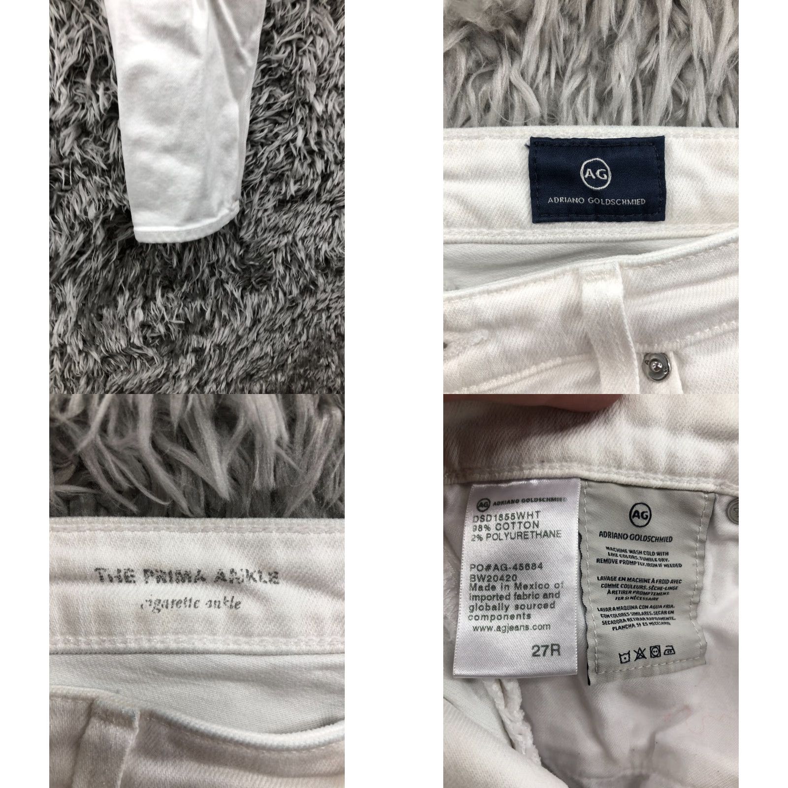 Denime AG Prima Ankle Jeans Size 27 Womens Mid Rise Dark Wash White Denim Size 27" / US 4 / IT 40 - 8 Thumbnail