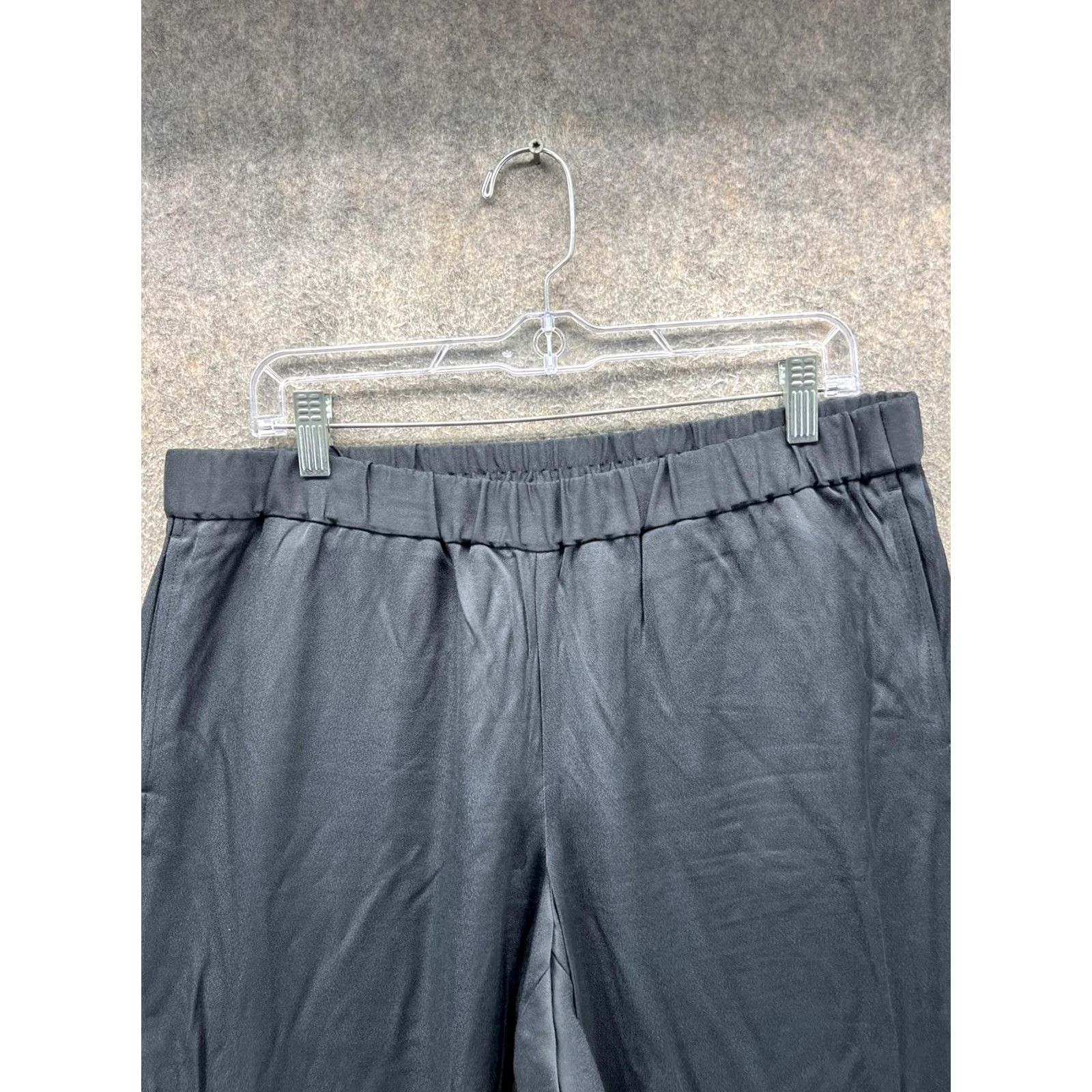 J. Jill J. Jill Pants Womens Medium Black Satin Wide-Leg Elastic Waist Pull On Trousers Size 32" / US 10 / IT 46 - 5 Thumbnail