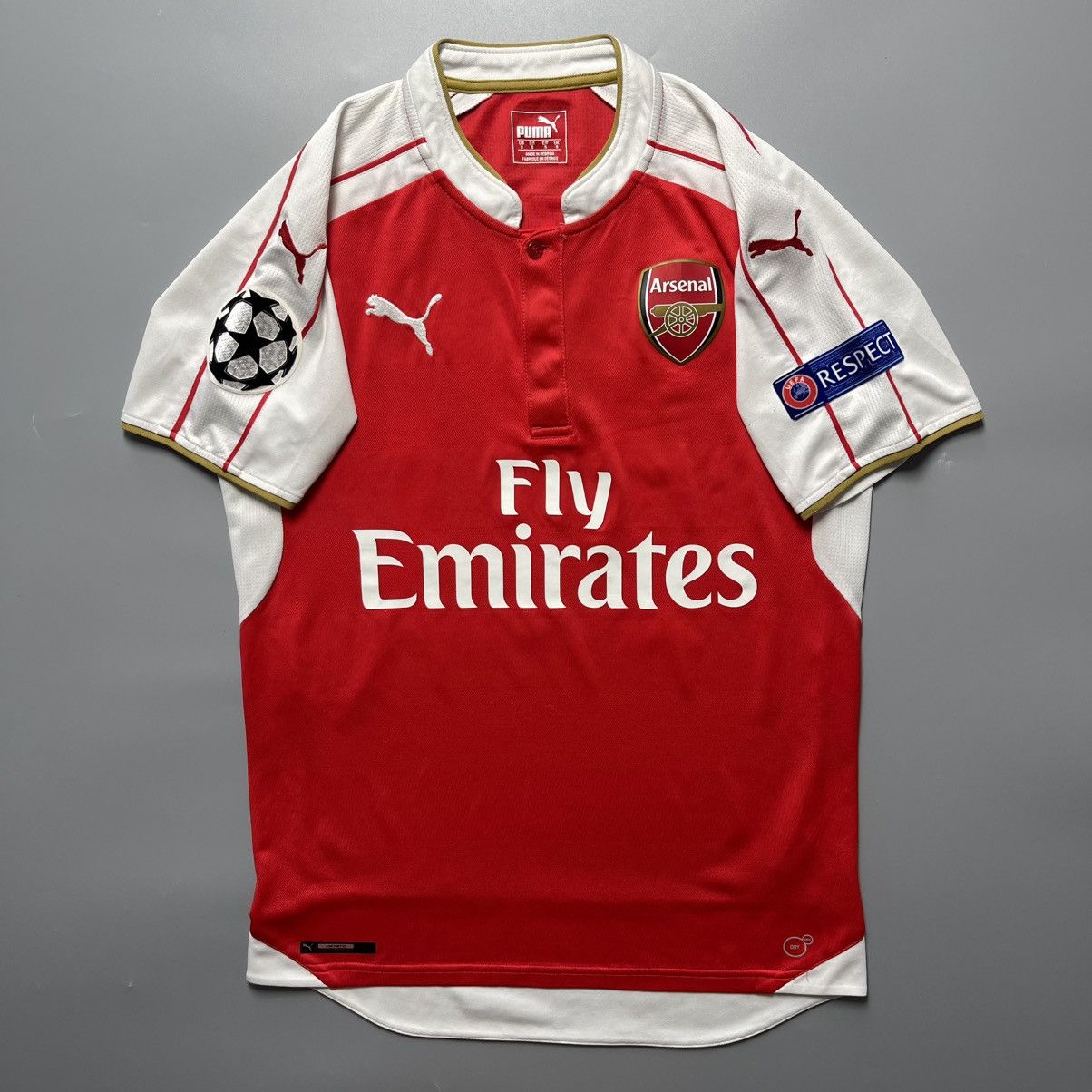 Puma ARSENAL PUMA 2015/2016 FOOTBALL SOCCER HOME JERSEY #10 OZIL Size US S / EU 44-46 / 1 - 2 Thumbnail