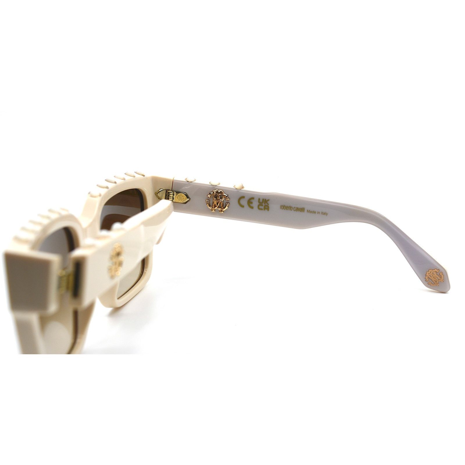 Roberto Cavalli ROBERTO CAVALLI SRC040S IVORY BROWN AUTHENTIC SUNGLASSES Size ONE SIZE - 11 Thumbnail