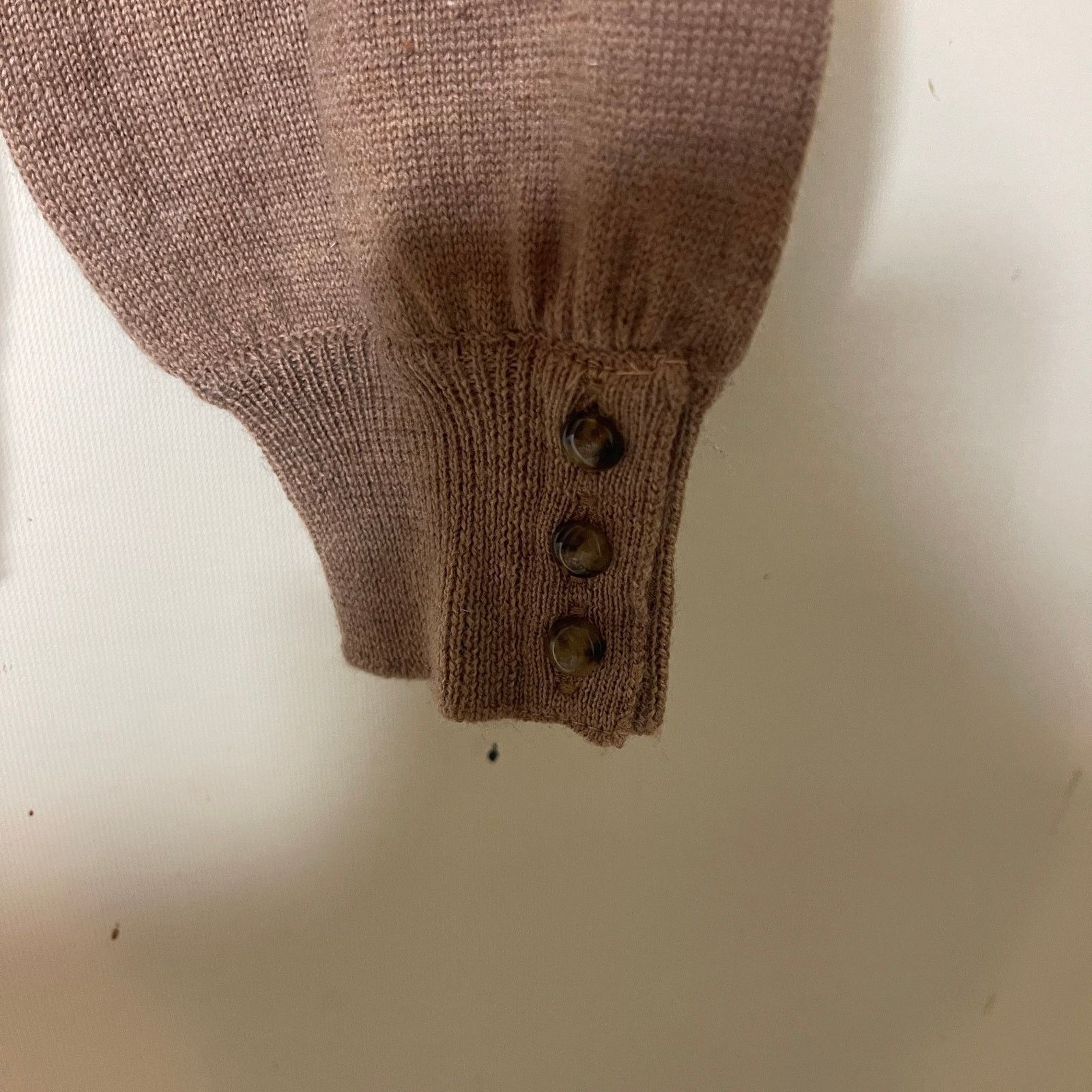 Sezane Sezane Eduardo camel merino wool jumper white lace collar XS Size XS / US 0-2 / IT 36-38 - 9 Thumbnail