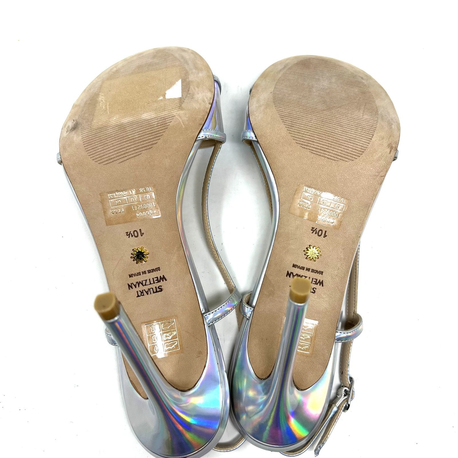 Stuart Weitzman Stuart Weitzman Mondrian Iridescent Sandals size 10.5 Size US 10.5 / IT 40.5 - 4 Thumbnail