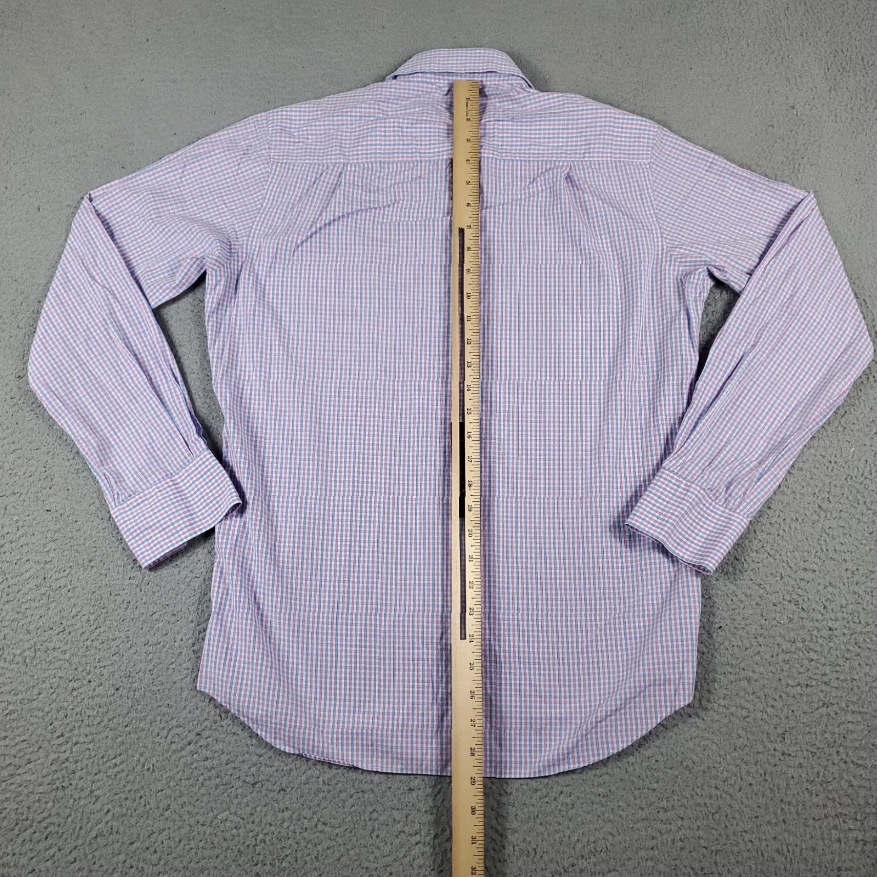 David Donahue David Donahue Shirt Mens Medium Purple/Blue Check Casual Button Up Long Sleeve Size US M / EU 48-50 / 2 - 3 Thumbnail