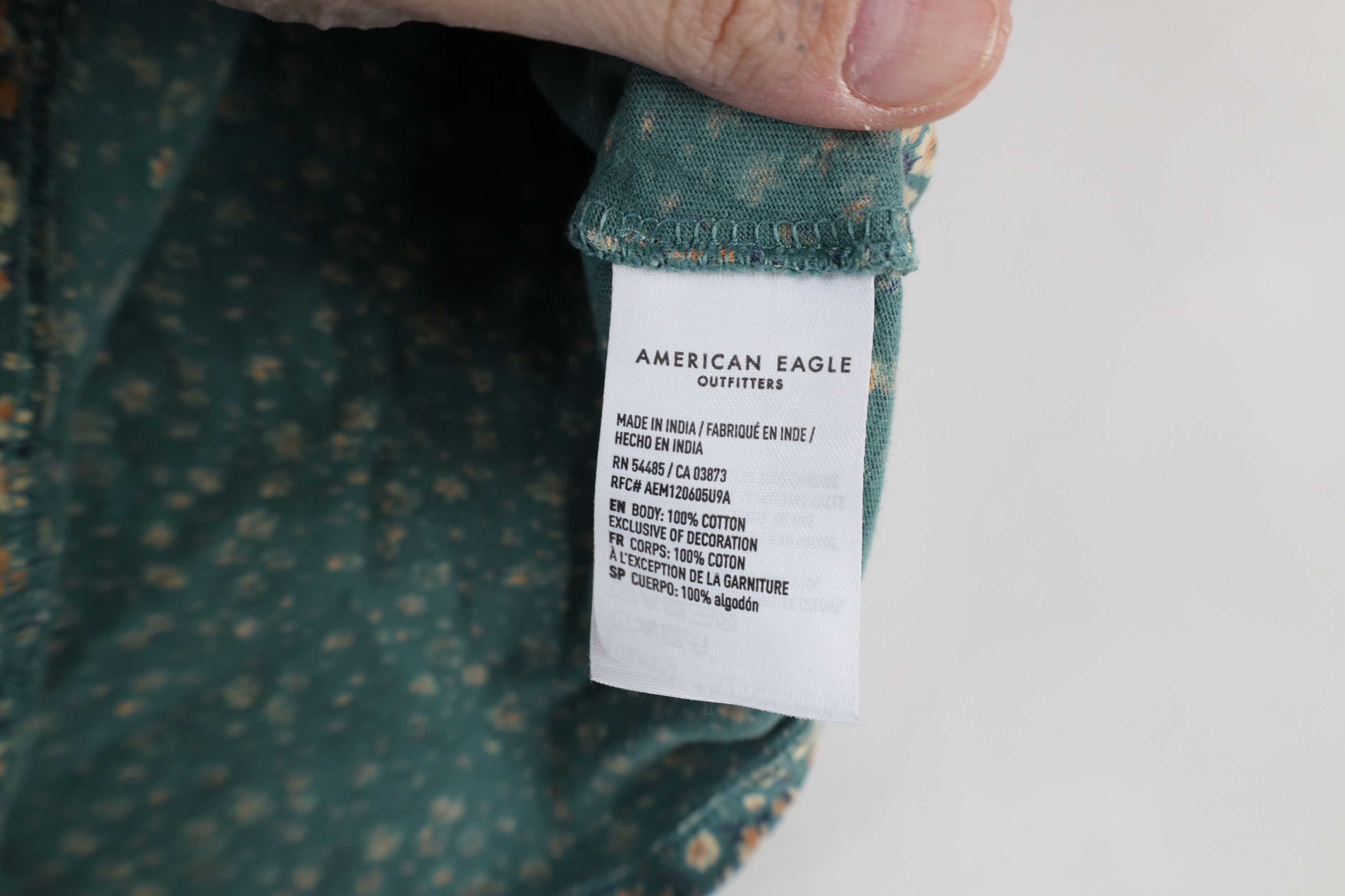 American Eagle Outfitters × Vintage Vintage Y2K American Eagle Ribbed Flower Cropped T-Shirt Size XS / US 0-2 / IT 36-38 - 5 Thumbnail