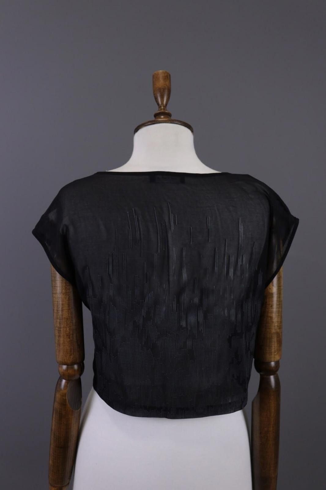 Designer Cop Copine Black Olanko Robe Summer Mesh Top Shirt Size 40 Size M / US 6-8 / IT 42-44 - 11 Thumbnail