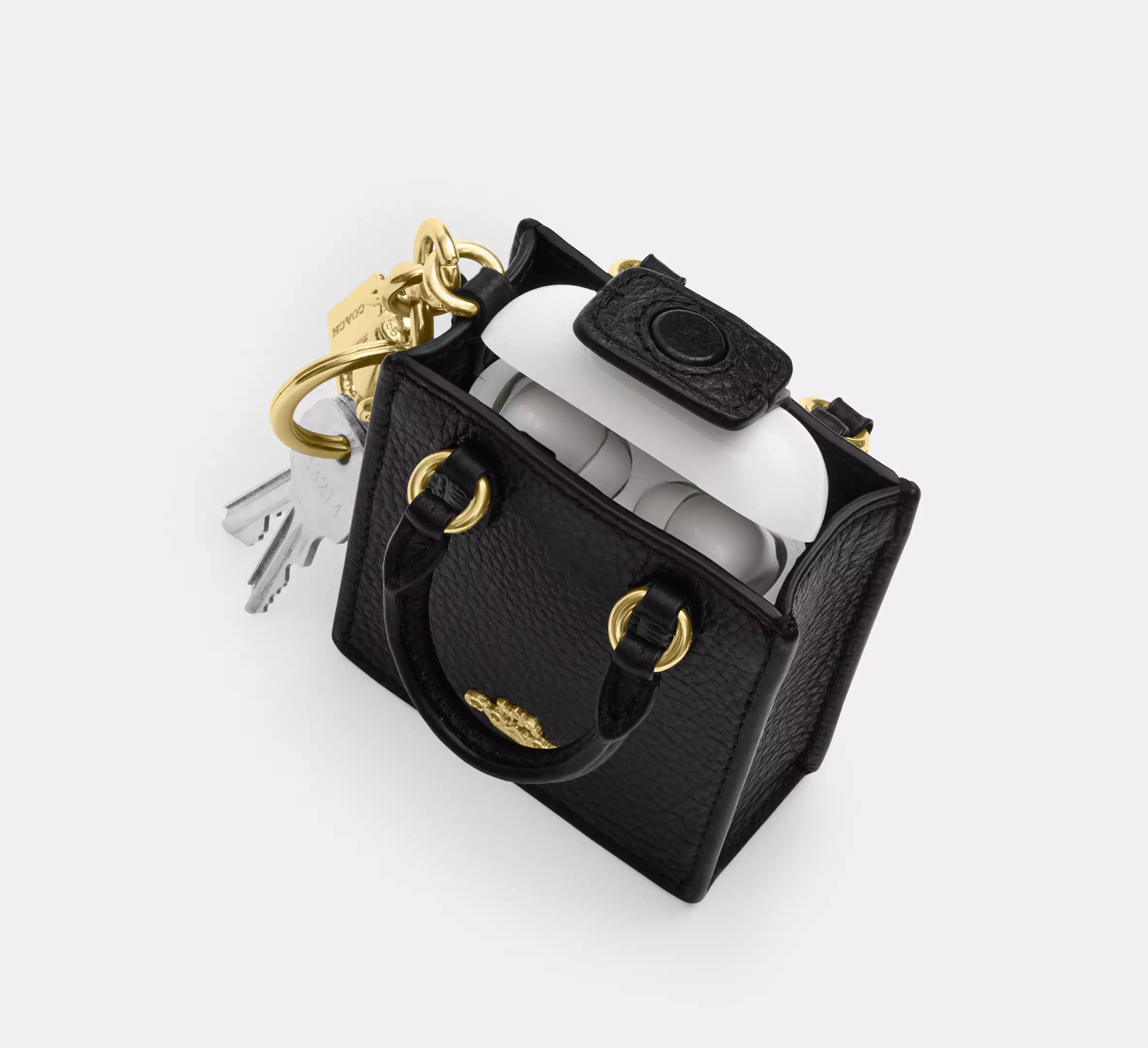 Coach North/South Mini Tote Bag Charm In Signature Canvas CX069 Size ONE SIZE - 6 Thumbnail