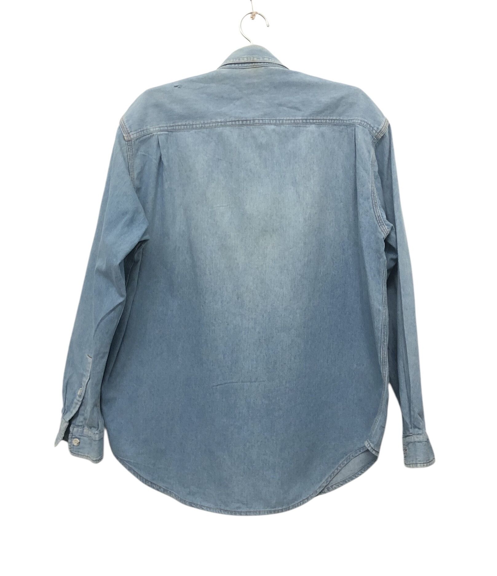 Blue Blue Japan × Japanese Brand × Vintage Vintage Worn Blue Blue Button Up Denim Shirt Size US M / EU 48-50 / 2 - 2 Thumbnail