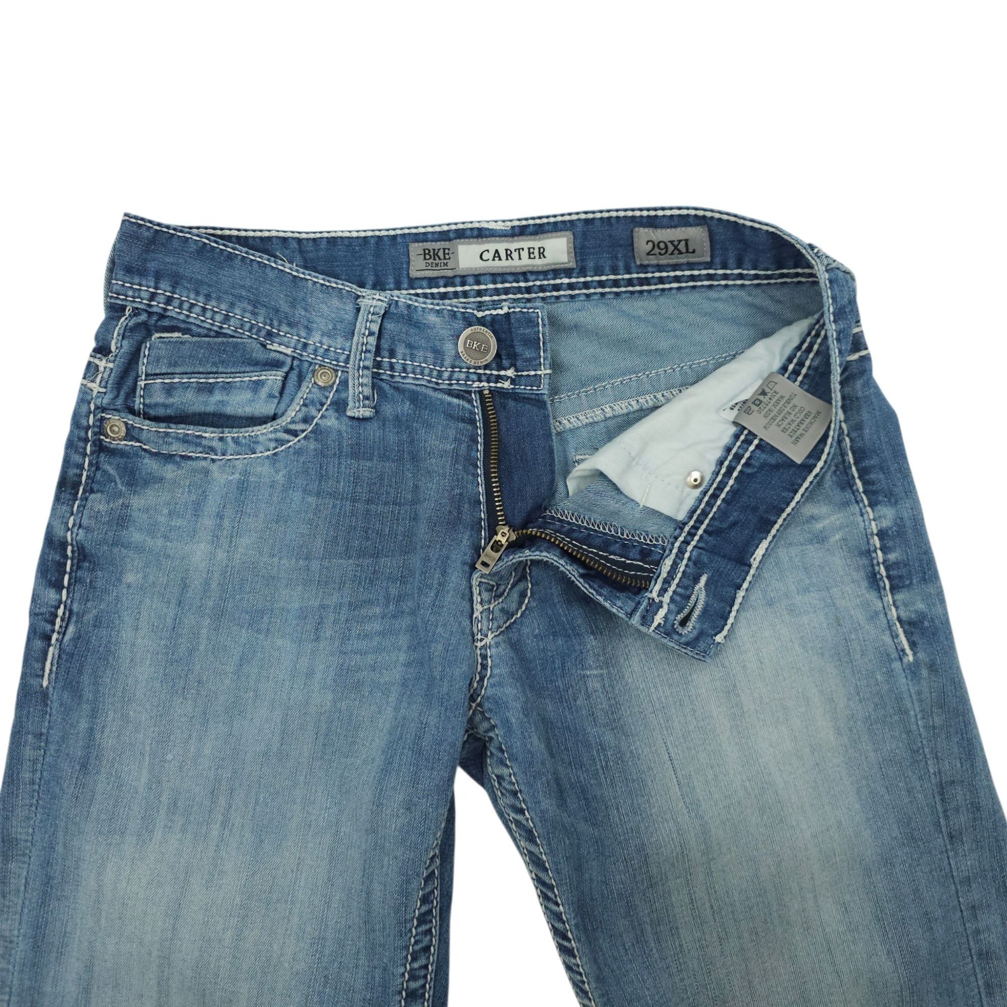 BKE BKE Carter Straight Leg Jeans Size 29XL Distressed Whiskered Size US 29 - 9 Thumbnail
