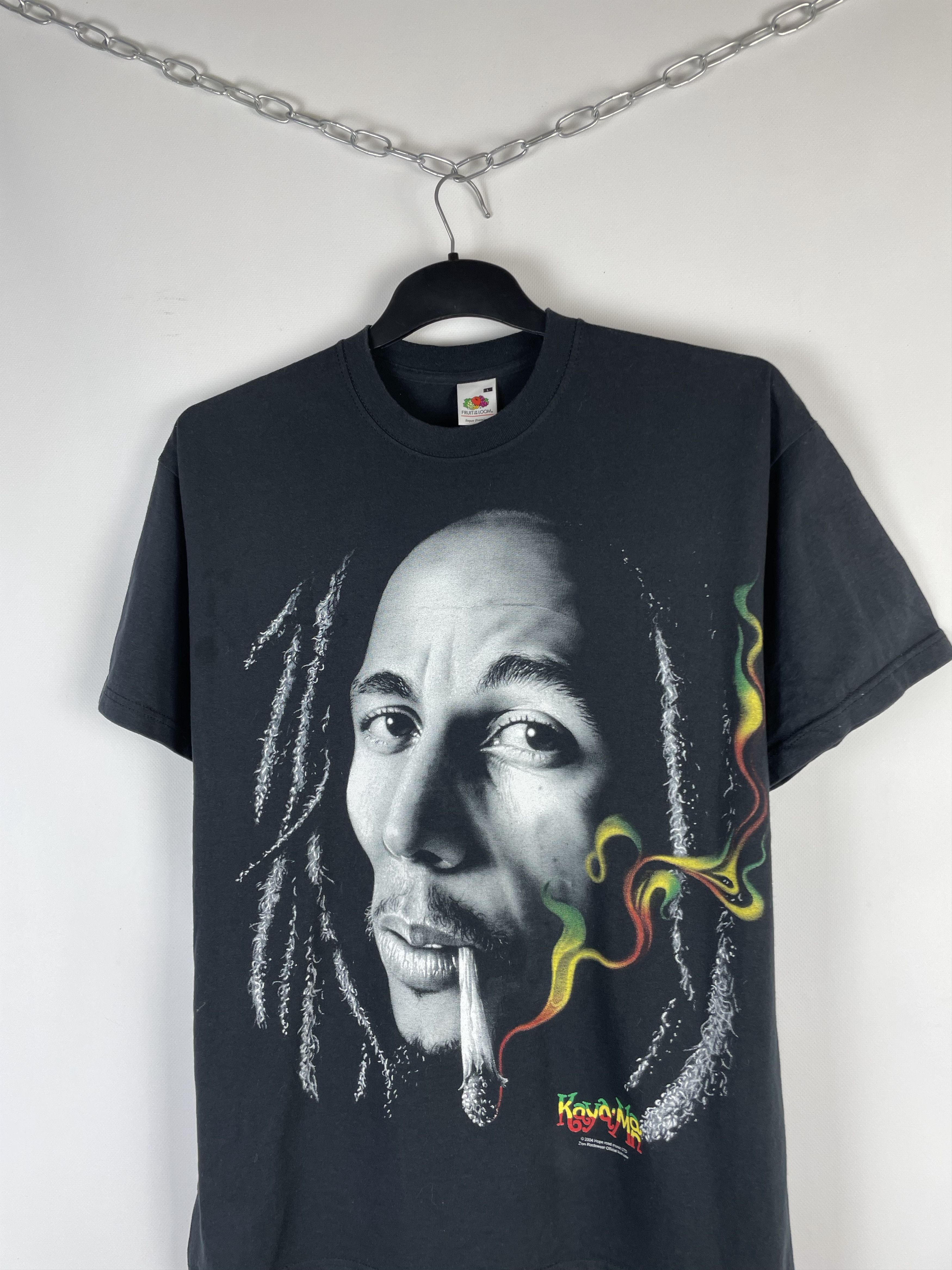 Band Tees Vintage Y2K Bob Marley Face Weed Rasta Tee Streetwear 90s Size US L / EU 52-54 / 3 - 3 Thumbnail