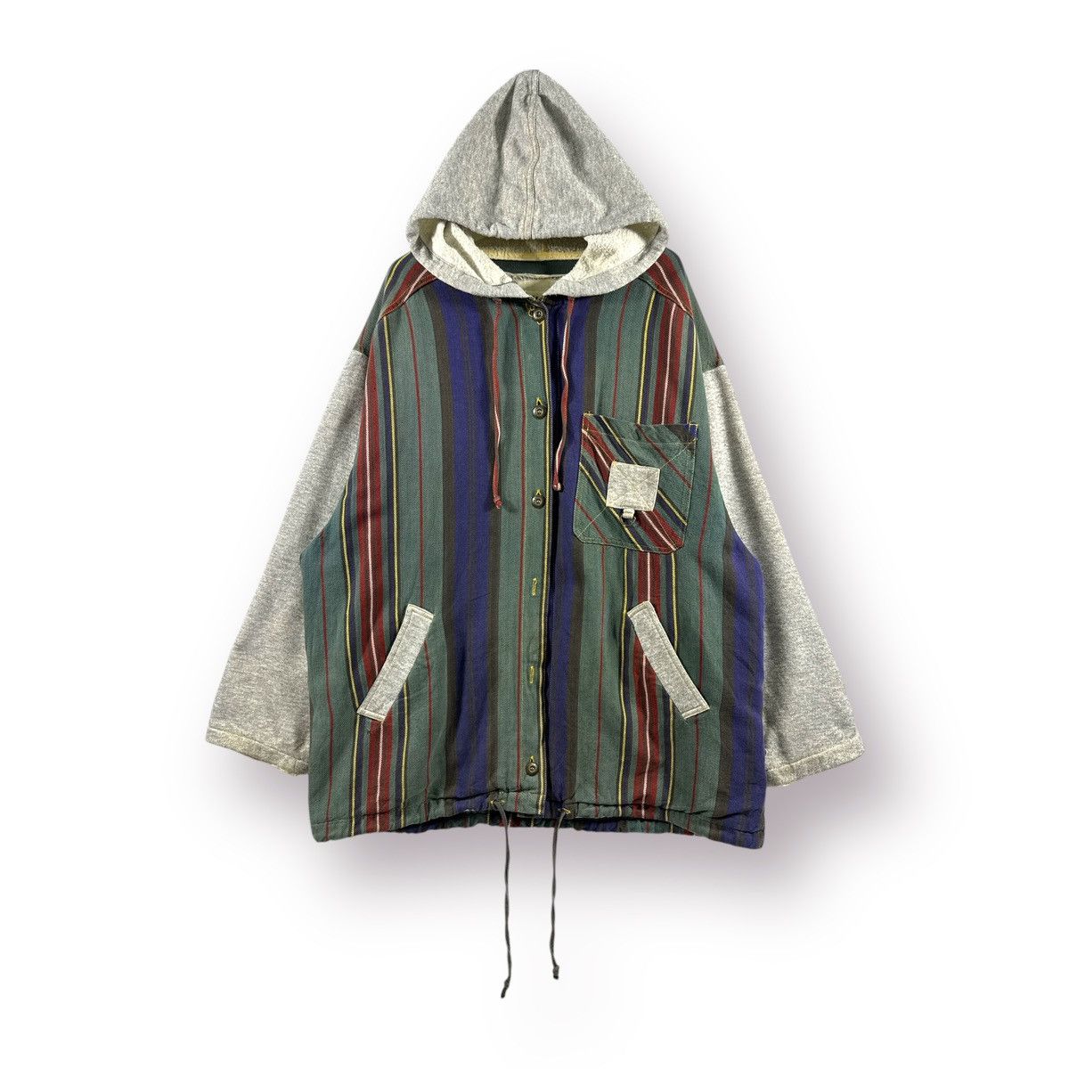 Japanese Brand 🔥 Braetan stripes Hoodie button light Jacket Size US XL / EU 56 / 4 - 1 Thumbnail