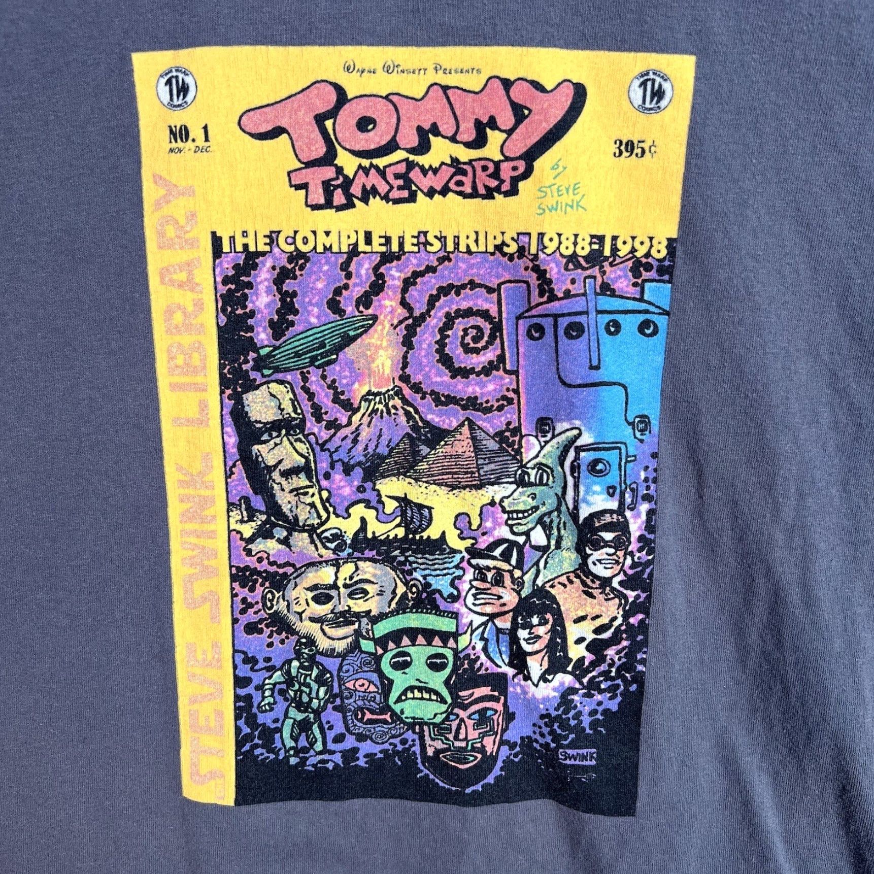 Vintage VINTAGE Tommy Timwarp Steve Swing Library T Shirt Adult Large Gray Mens Size US L / EU 52-54 / 3 - 4 Thumbnail
