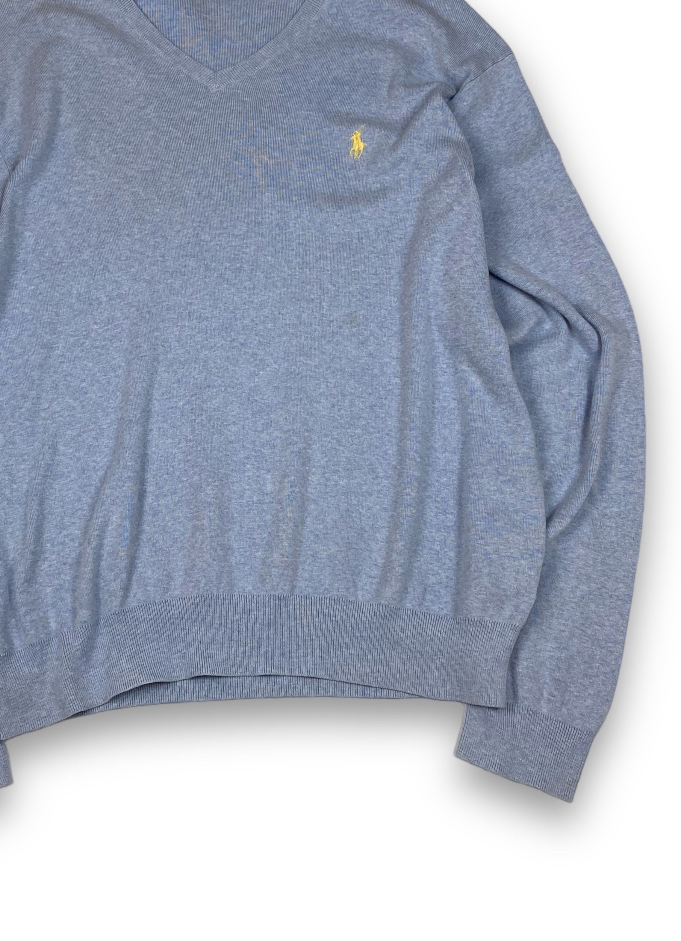 Ralph Lauren Vintage RALPH LAUREN Pastel Blue Longsleeve V-Neck M666 Size US XL / EU 56 / 4 - 2 Thumbnail