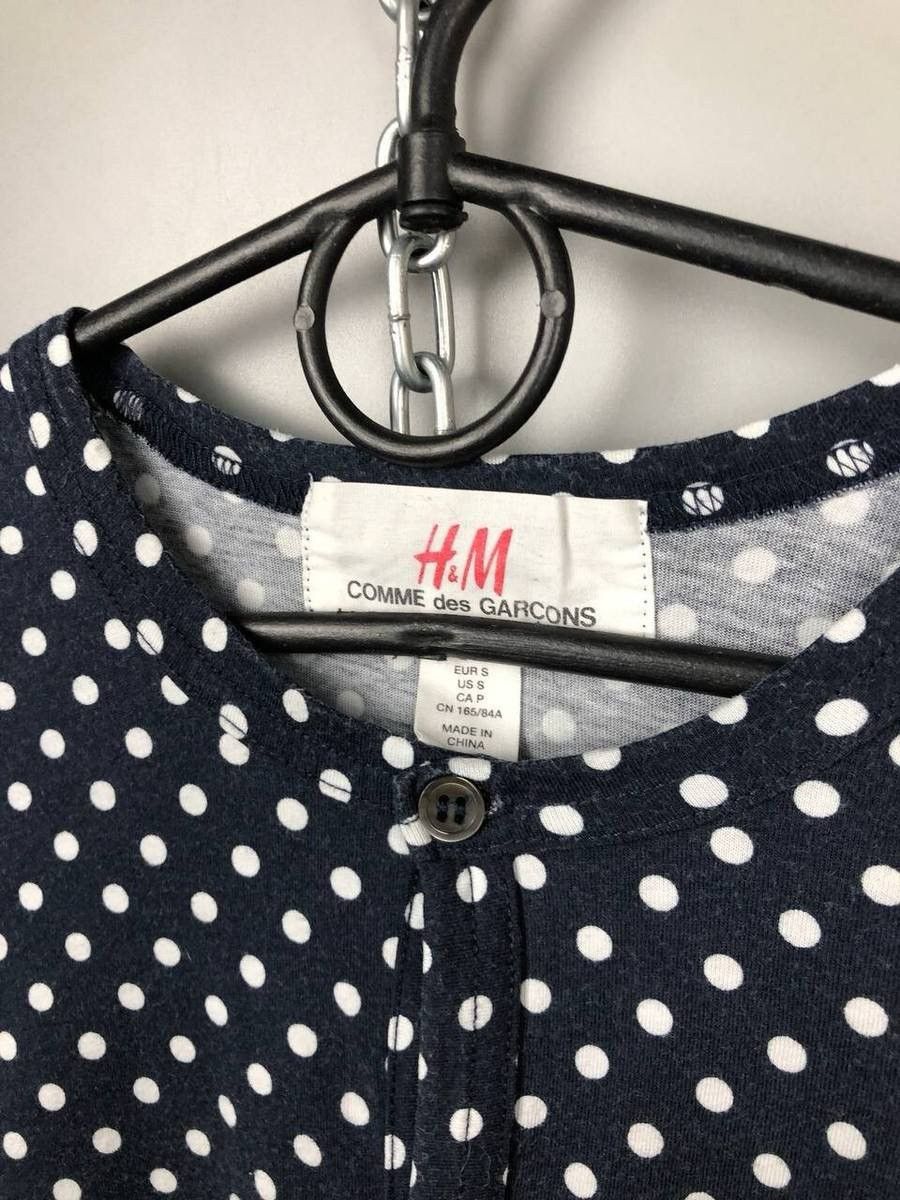 Comme des Garcons × H&M Comme des Garçons H&M Women Navy White Polka Dot Blouse Size S / US 4 / IT 40 - 4 Thumbnail