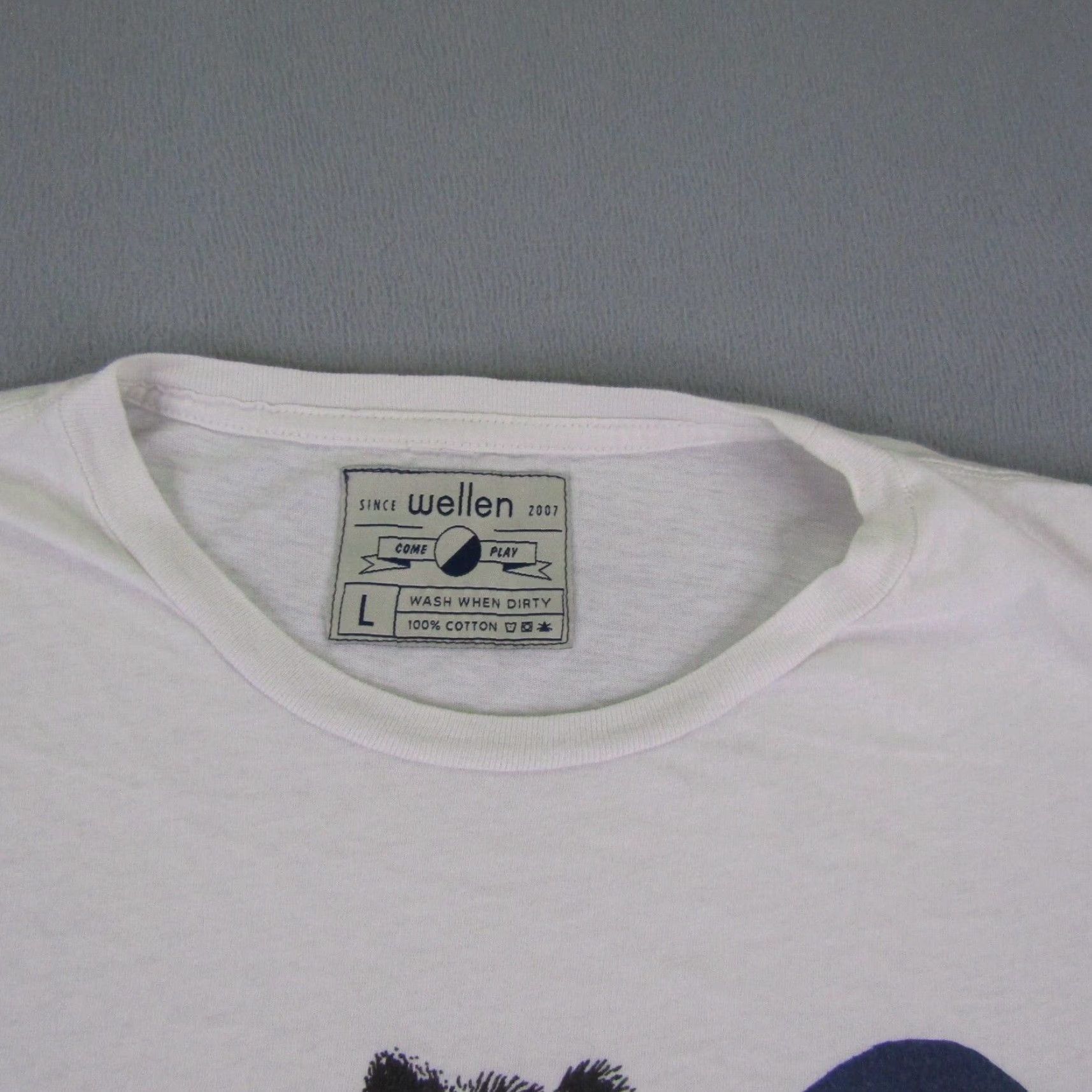 Vintage Wellen Shirt Mens Large White Graphic Print Crewneck T-Shirt Short Sleeve Logo Bear Surf Beach Animals Outdoor Size US L / EU 52-54 / 3 - 2 Thumbnail