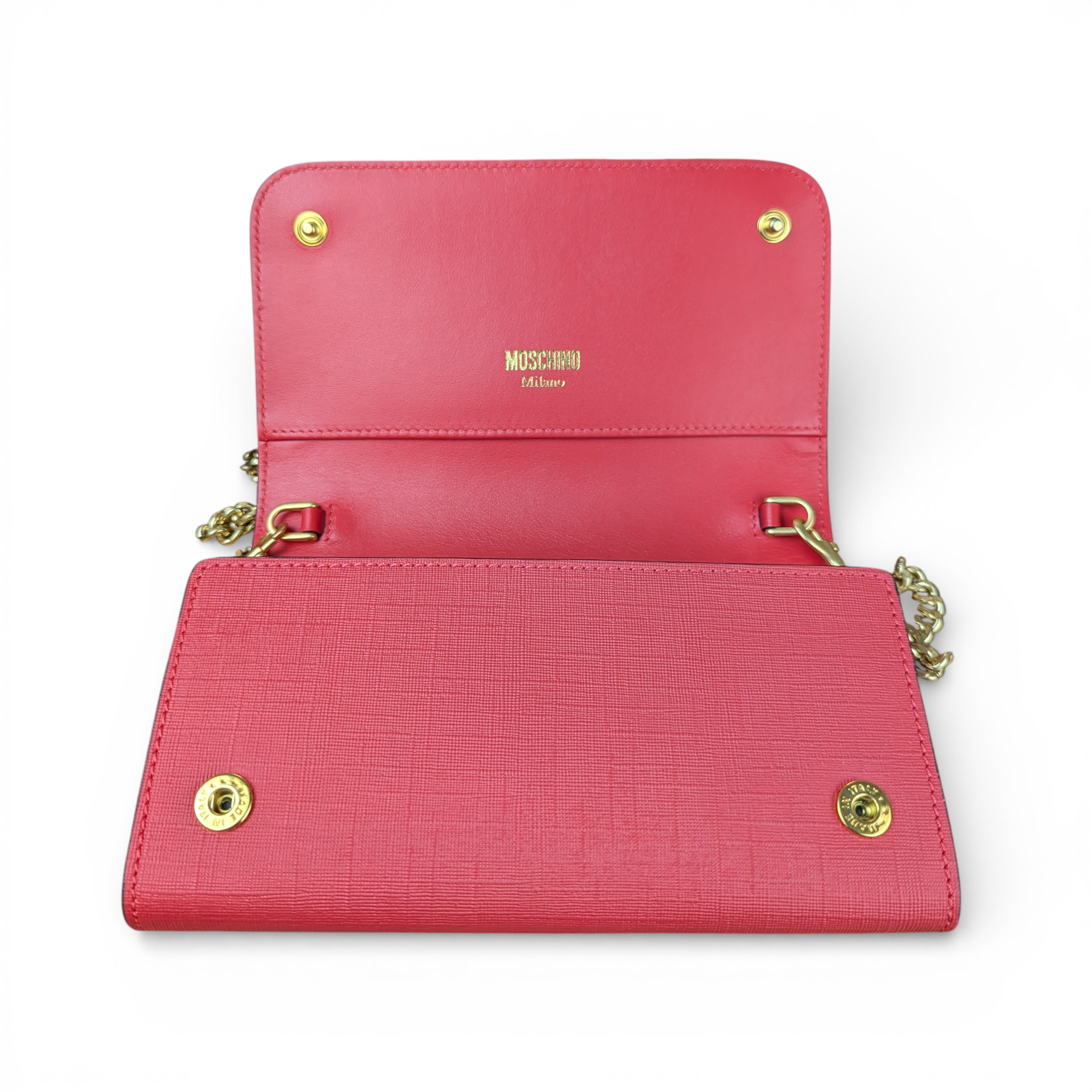 Moschino MOSCHINO COUTURE TEDDY BEAR RED LEATHER SHOULDER / CROSS BAG Size ONE SIZE - 5 Thumbnail
