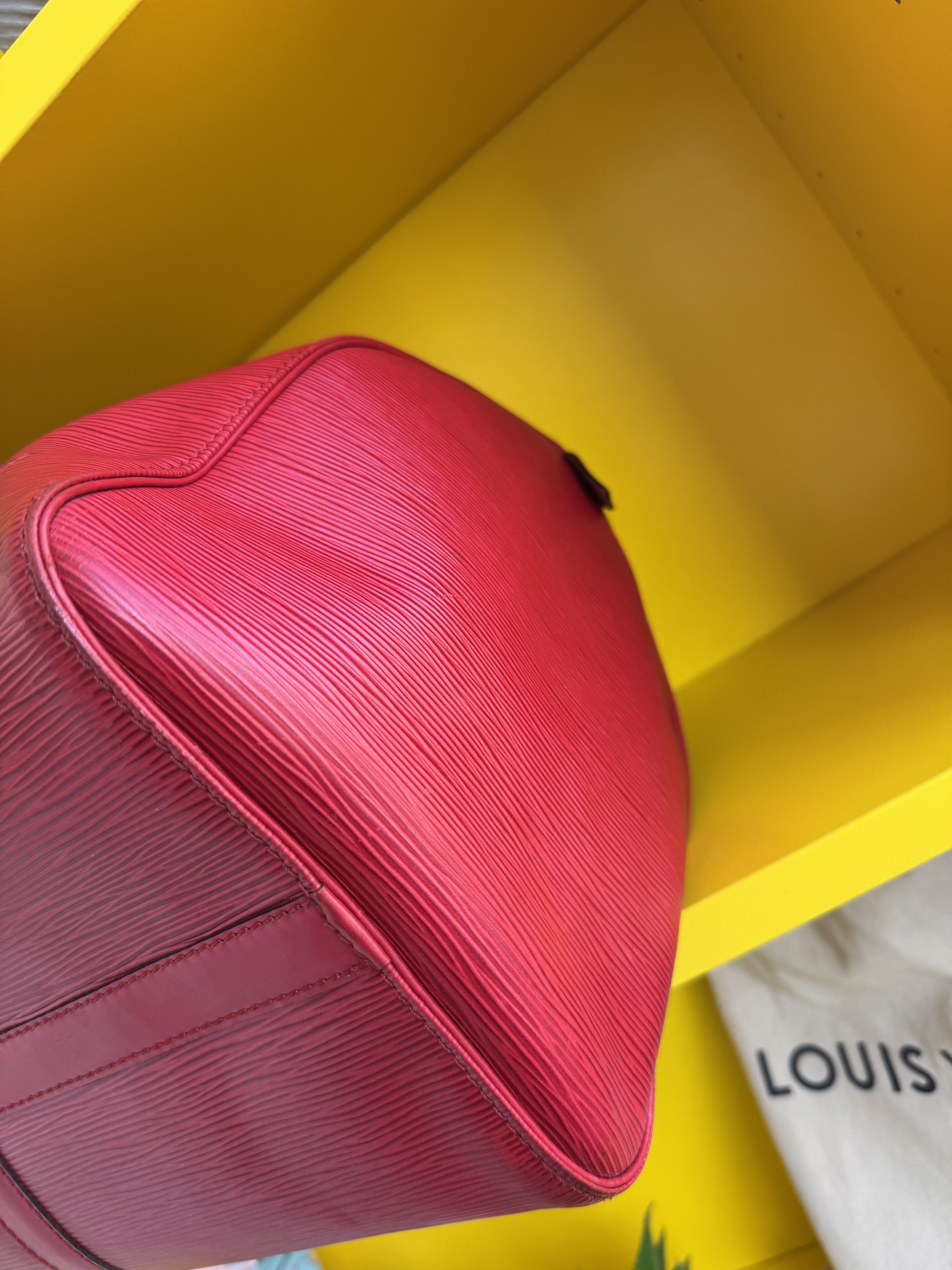 Louis Vuitton LOUIS VUITTON RED EPI LEATHER KEEPALL 45 Size 44 - 11 Thumbnail